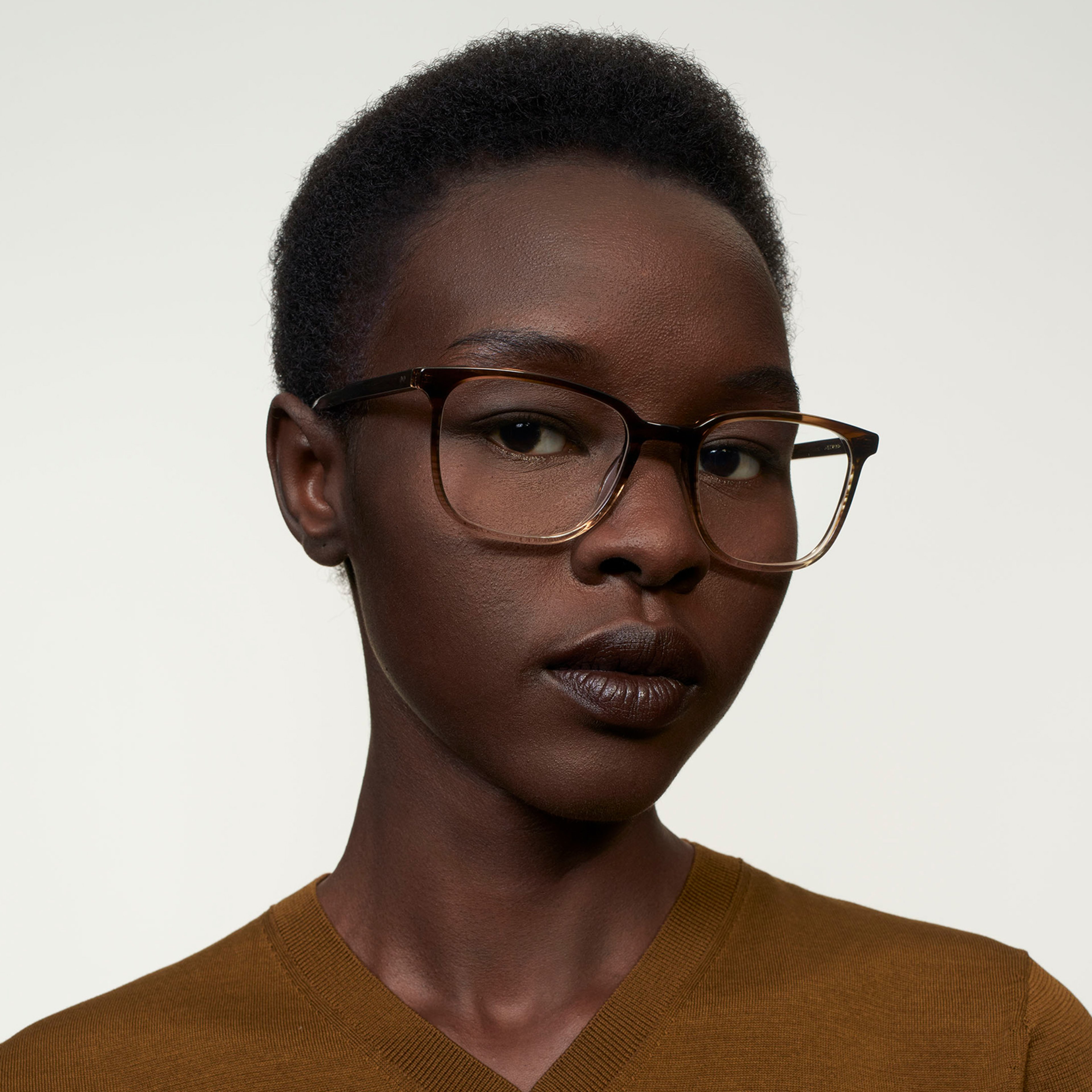 Ace & Tate Glasses | Rectangle Acetate in Brown, Clear