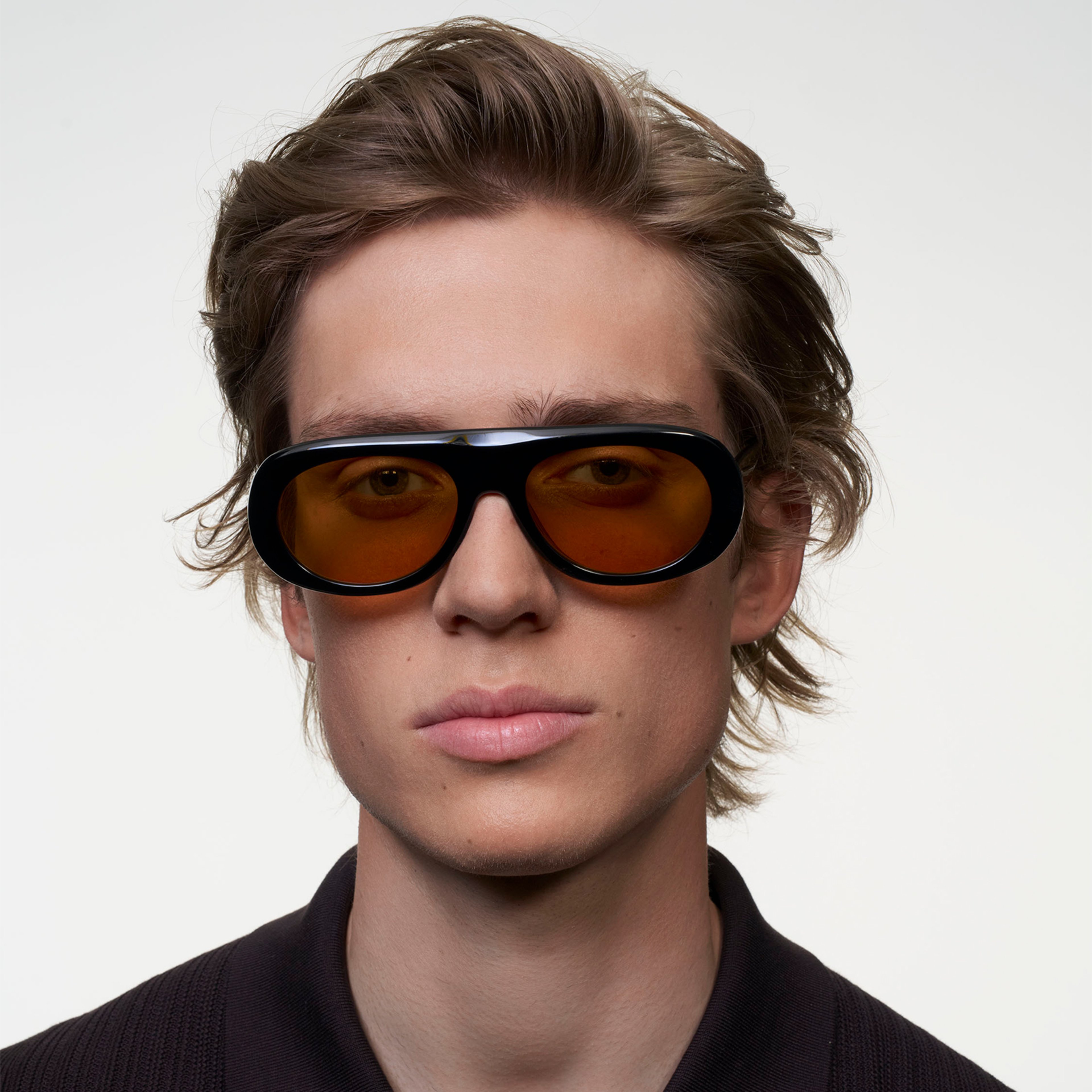 Ace & Tate Sunglasses | Round Acetate in Black