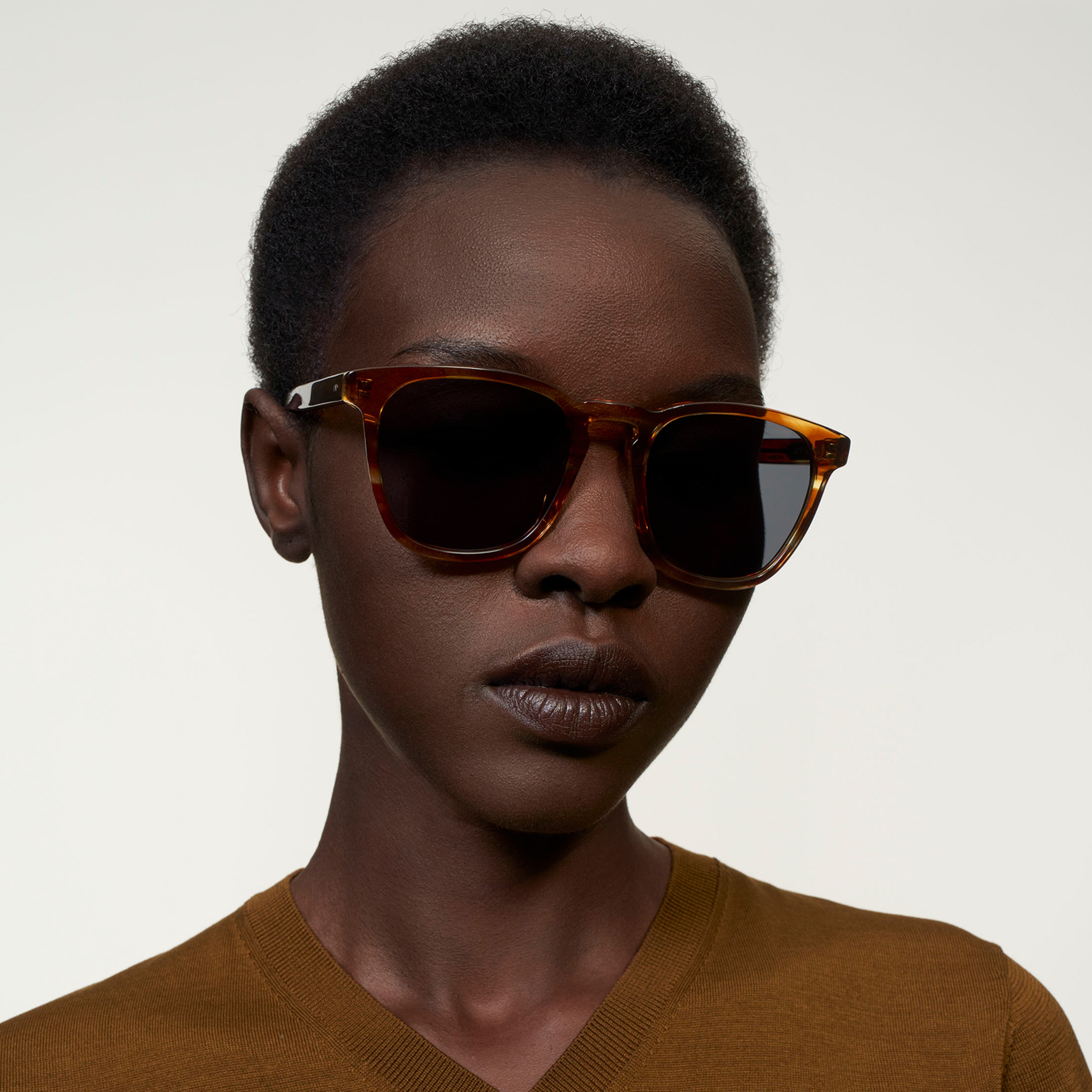 Ace & Tate Sonnenbrillen | Quadratisch Acetat in Braun, Orange