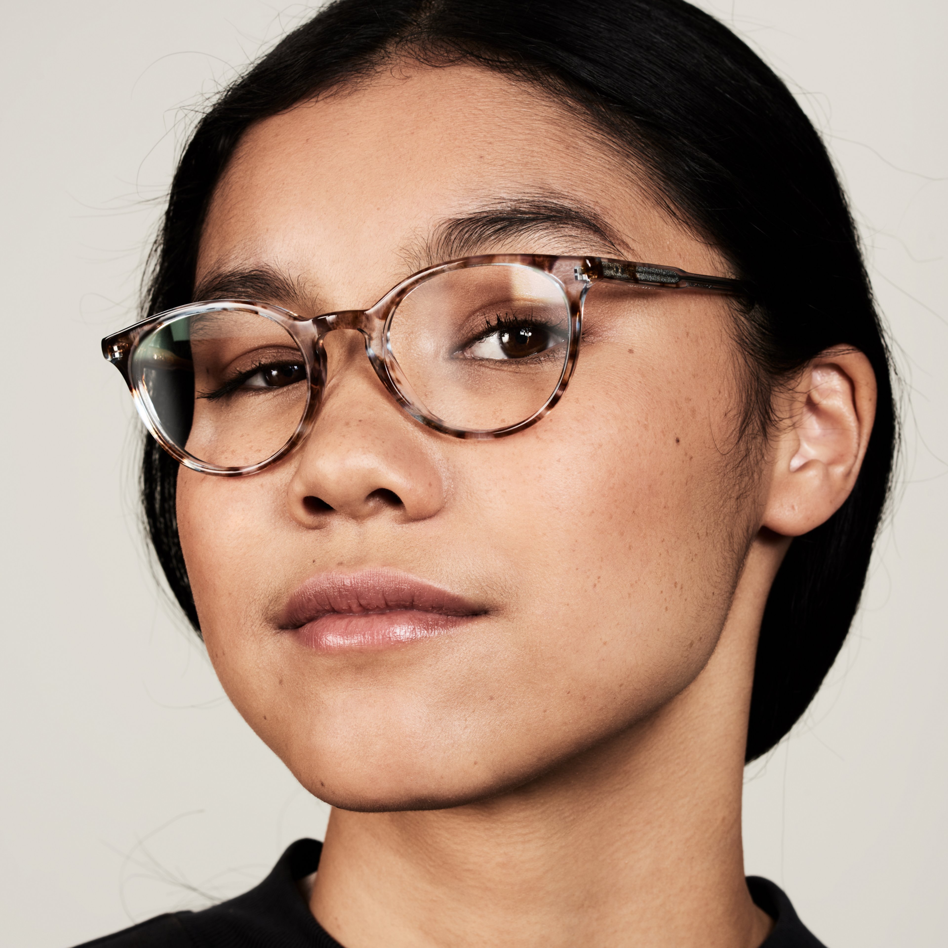 Ace & Tate Glasses | Round Acetate in Blue, Brown