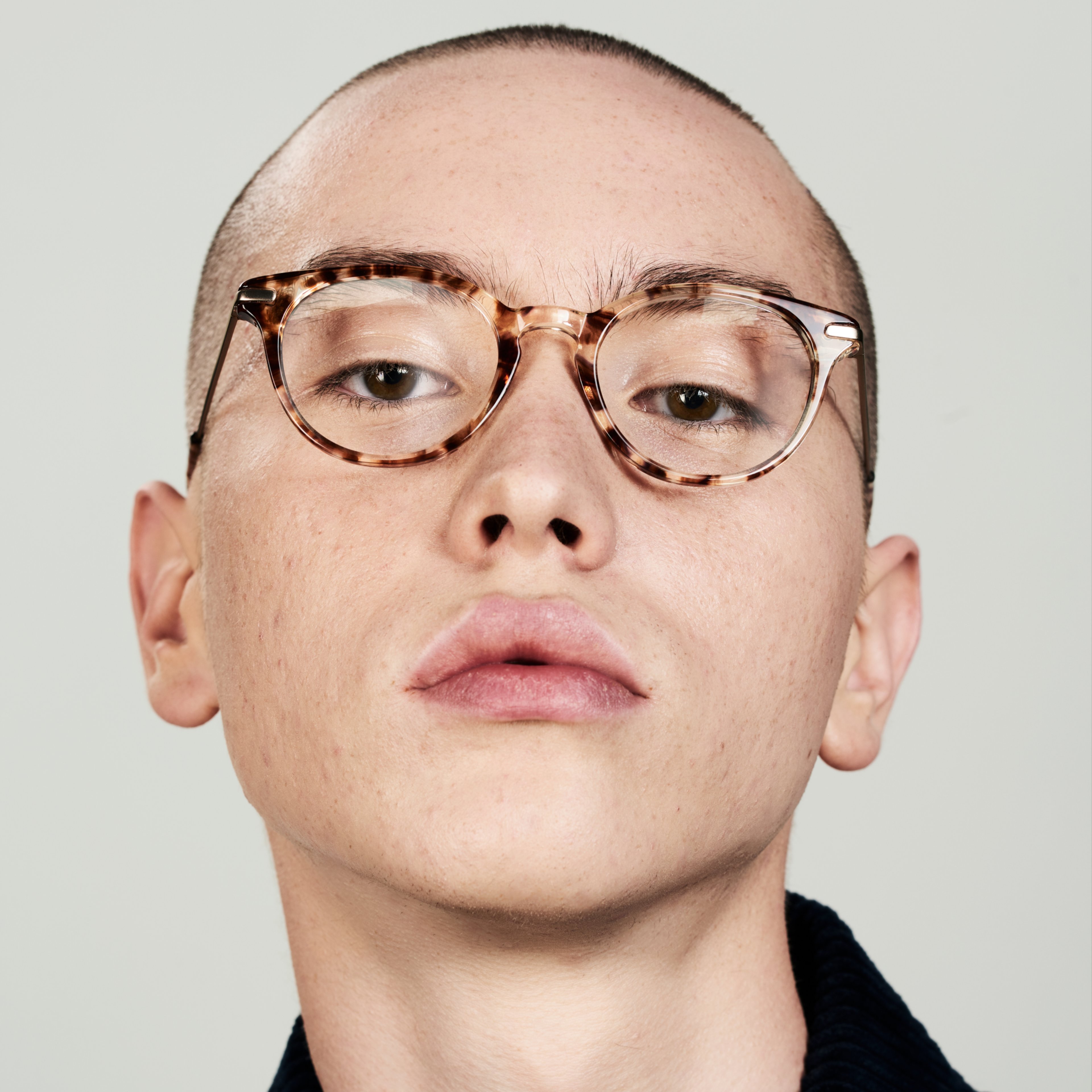 Ace & Tate Glasses | Round Acetate in Brown, Clear