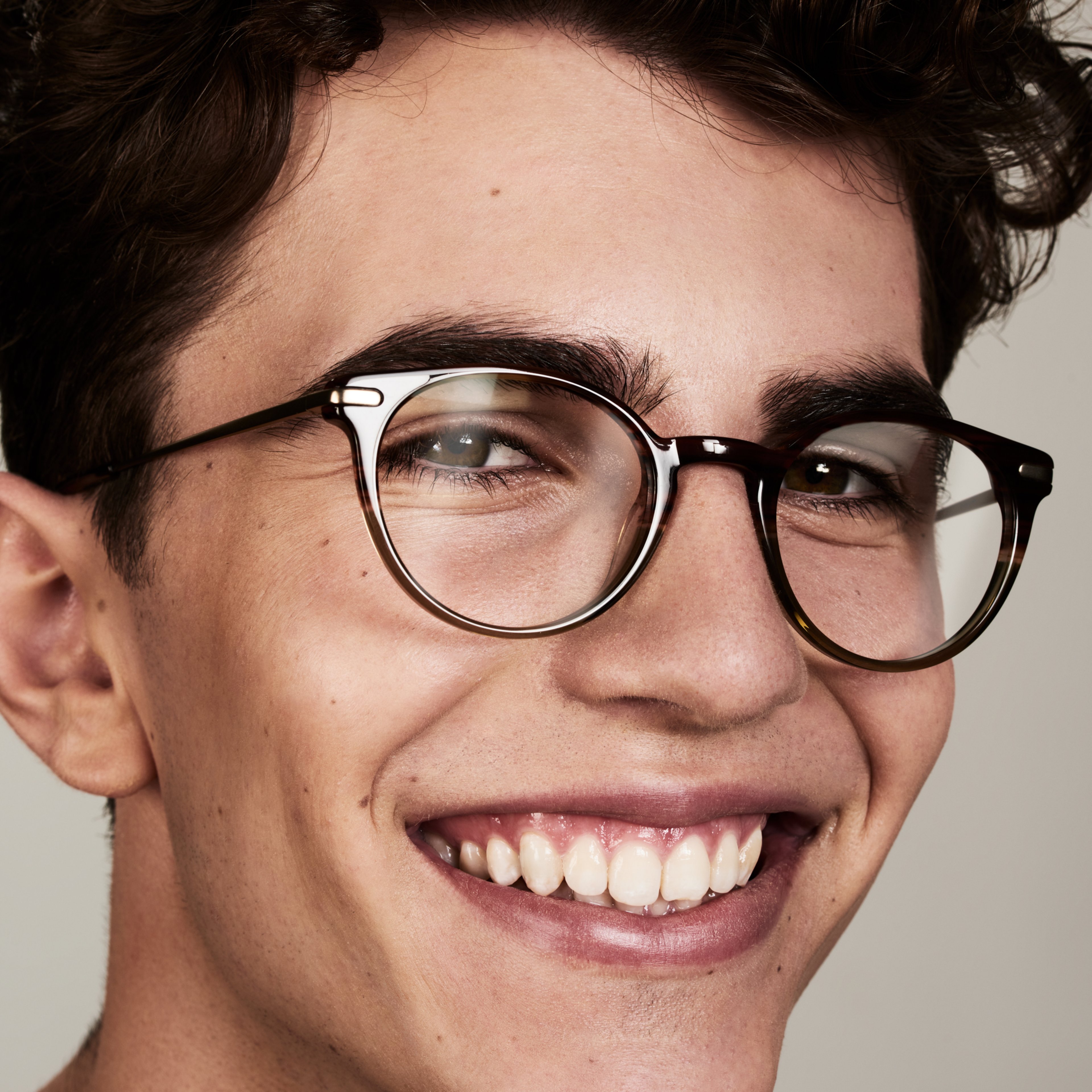 Ace & Tate Brillen | Rund Acetat in Braun, Grün