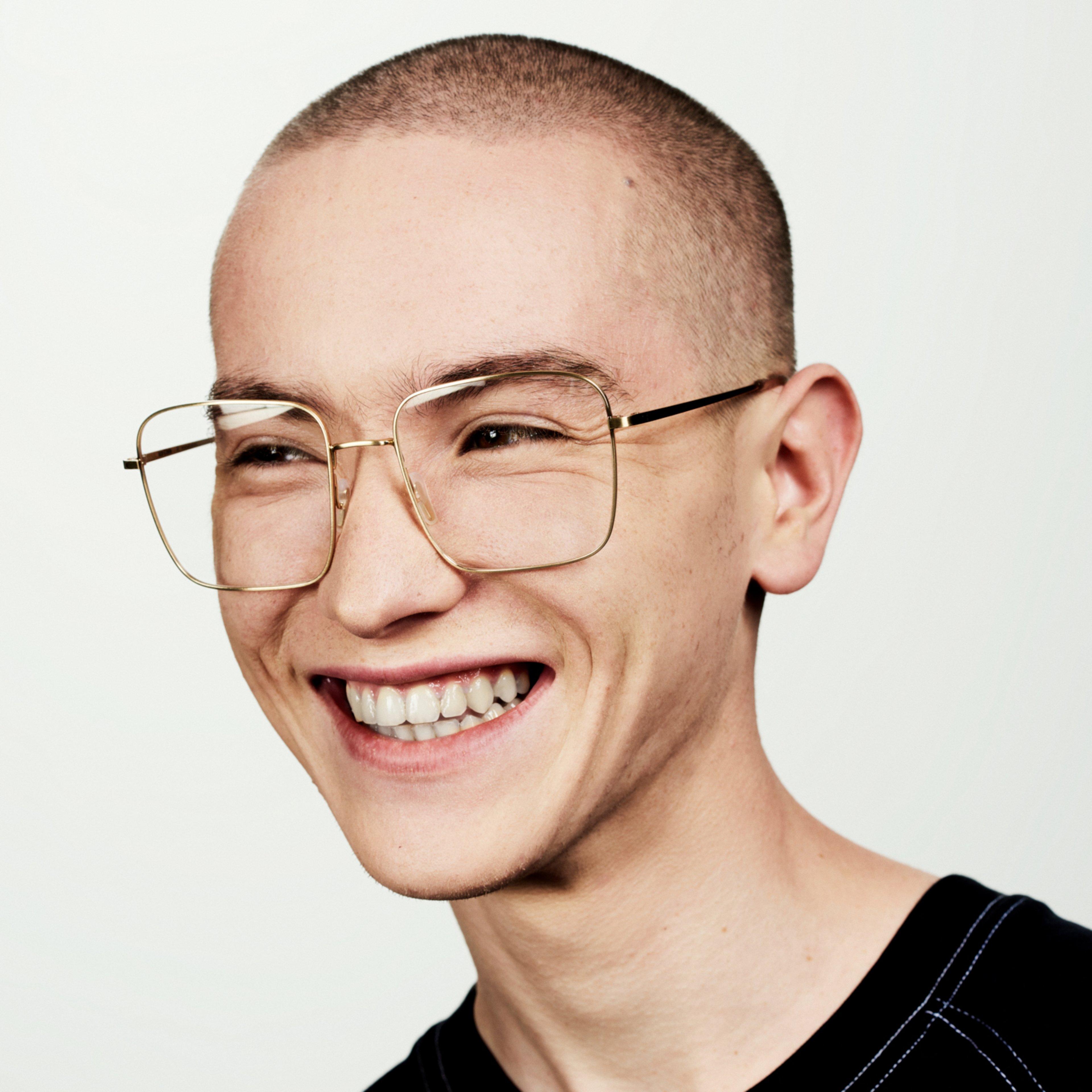 Ace & Tate Glasses | Square Metal in Gold