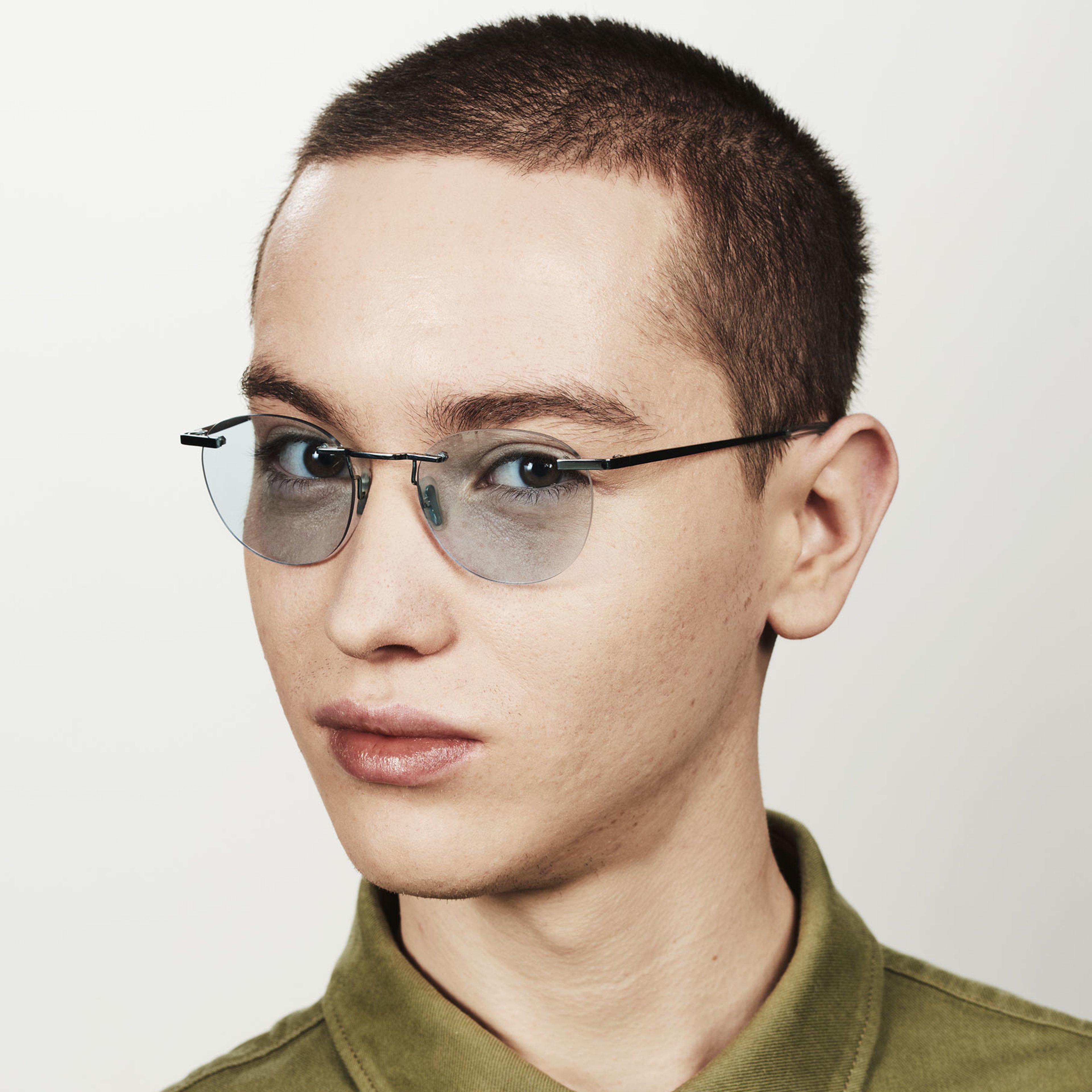 Ace & Tate Solaires | ronde titane in Bleu