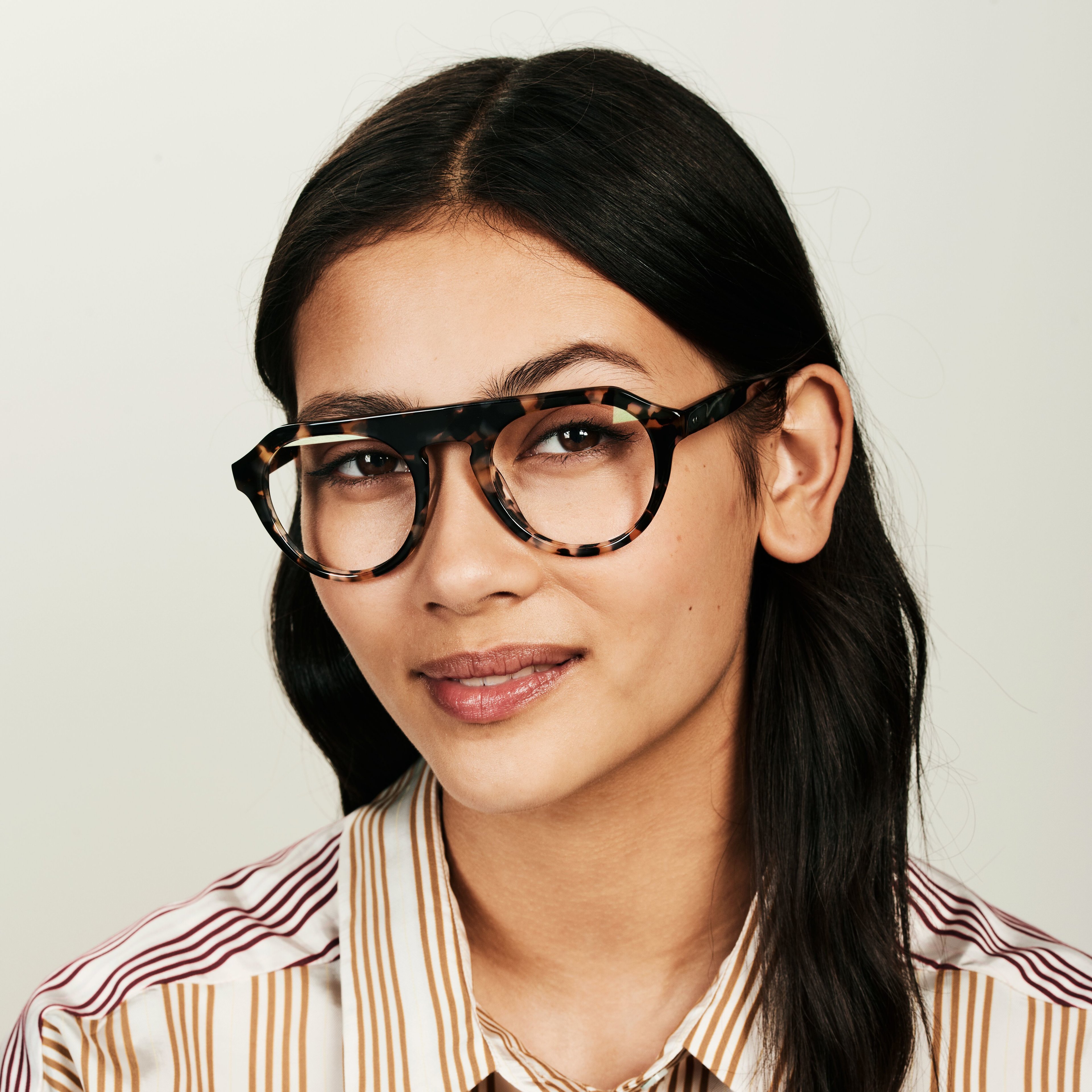 Ace & Tate Glasses | round acetate in Brown