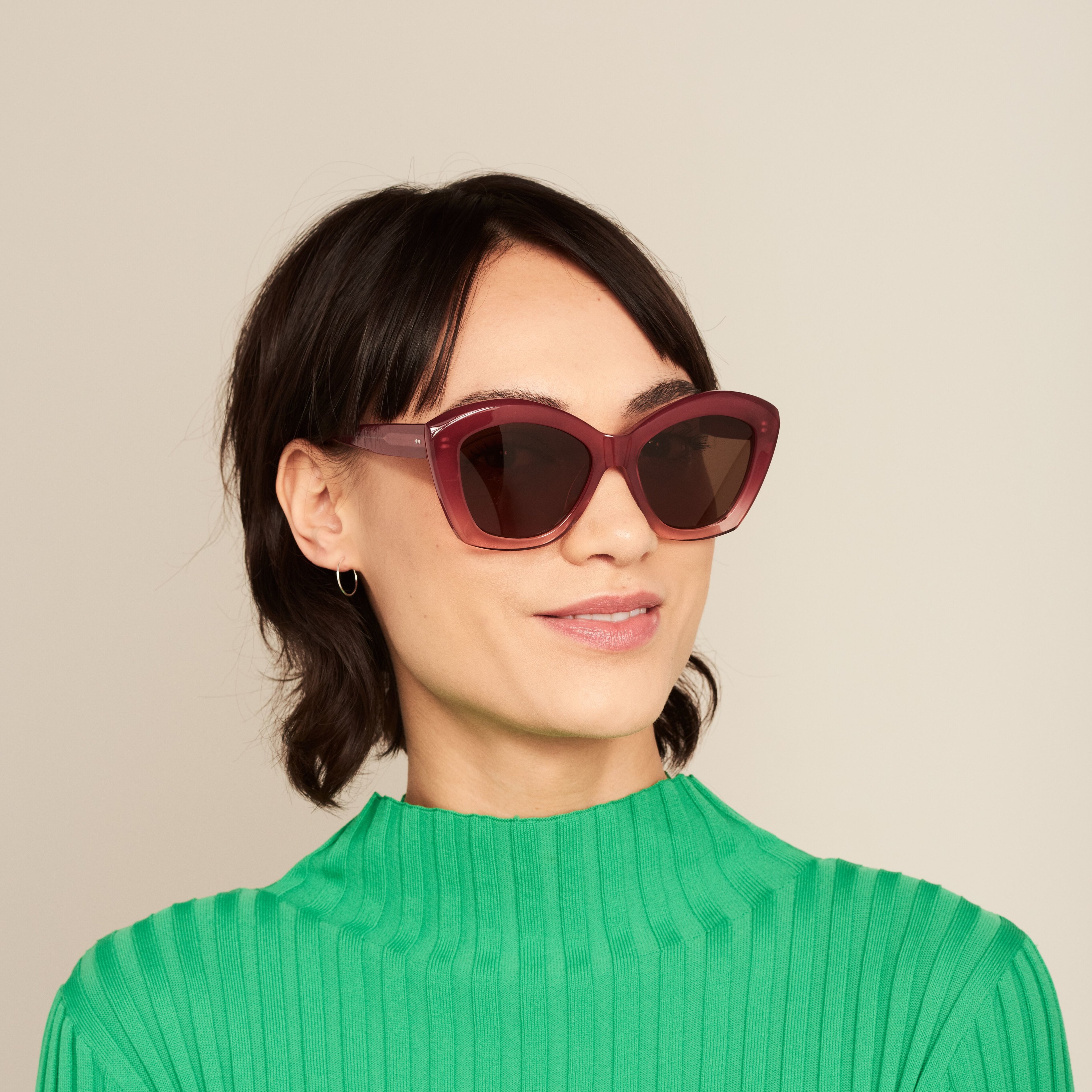 Ace & Tate Sunglasses | round acetate in Pink