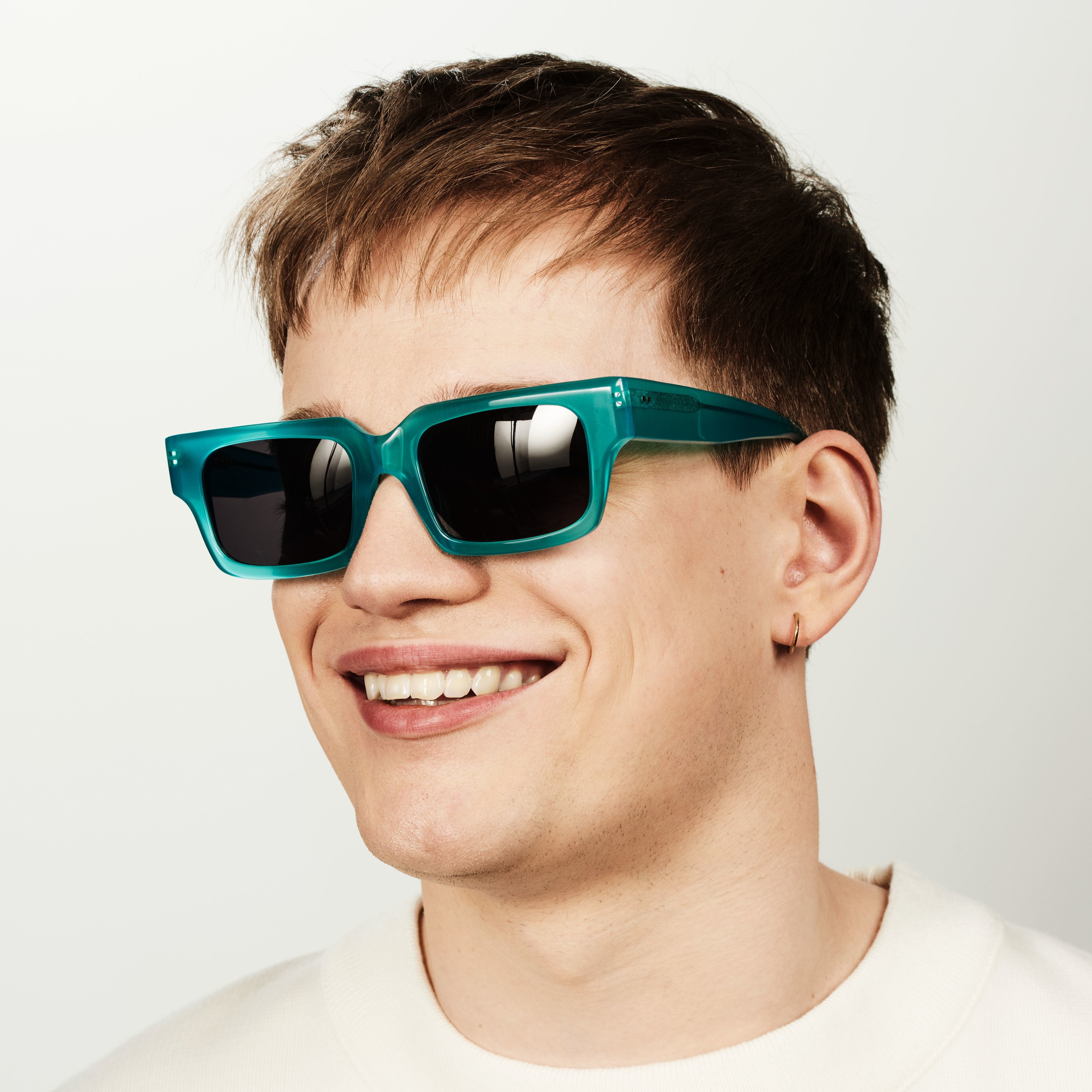 Ace & Tate Sunglasses | rectangle Acetate in Blue, Green