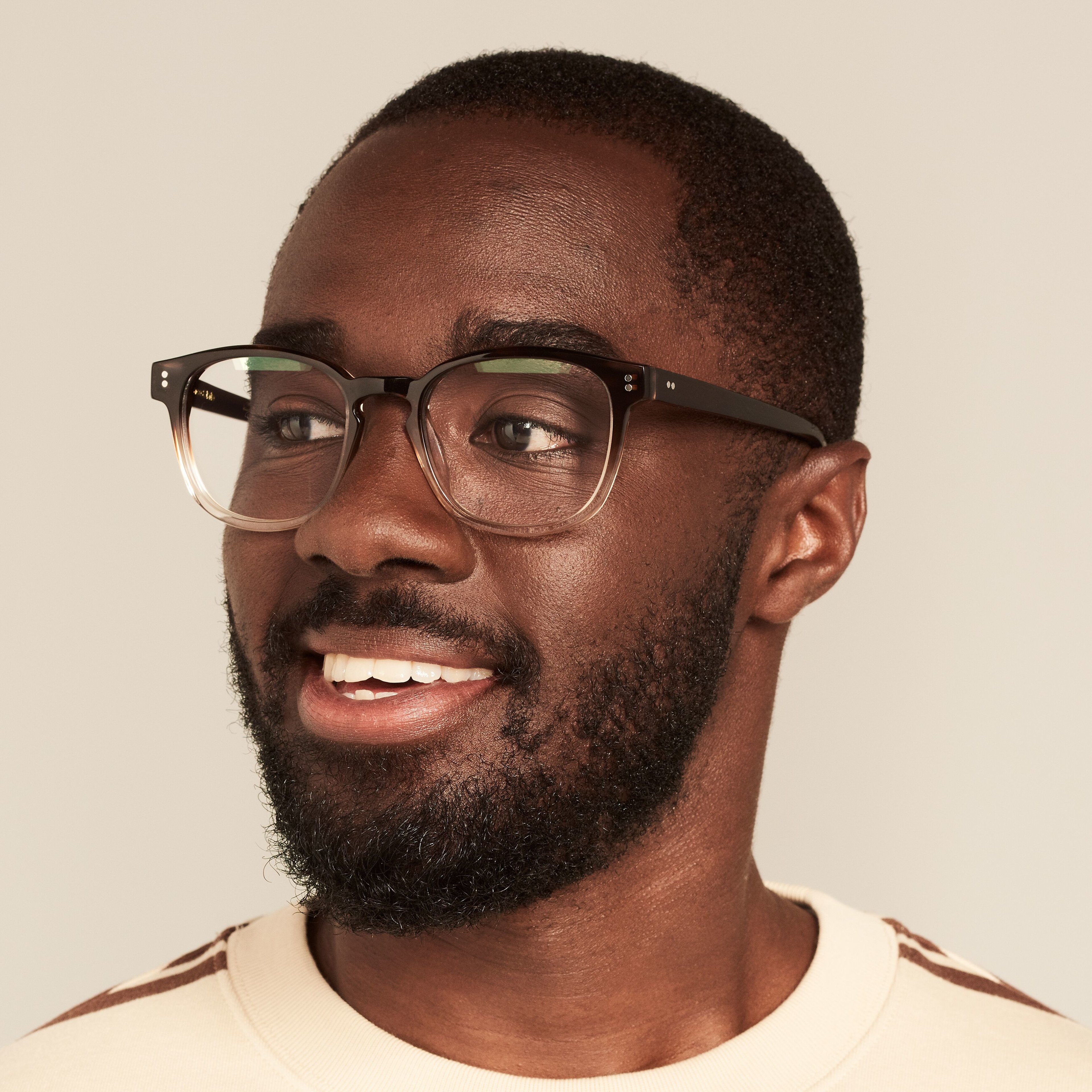 Ace & Tate Glasses | square acetate in Beige, Brown, Clear