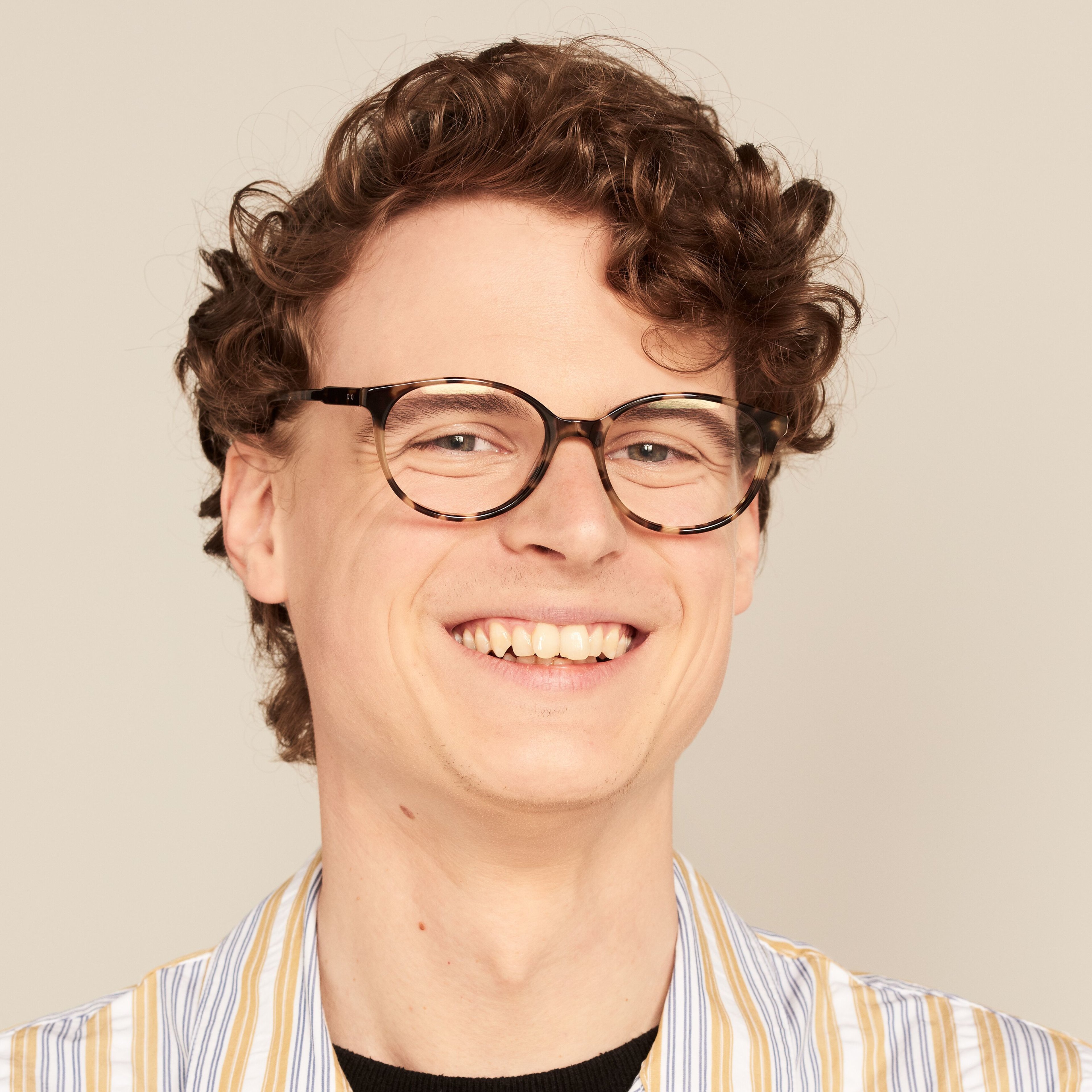 Ace & Tate Brillen | Oval Acetat in Beige, Braun