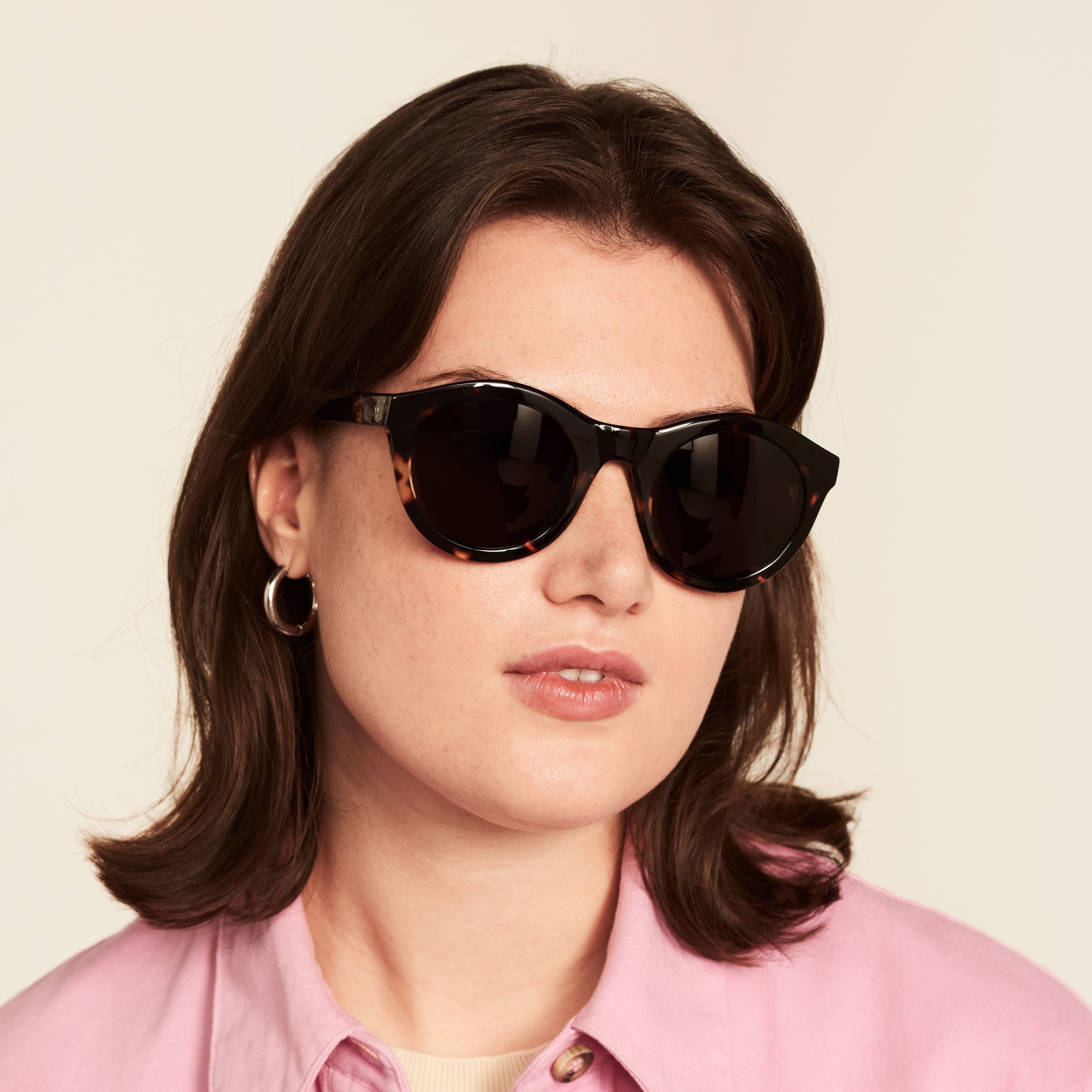 Ace & Tate Sunglasses | Round Acetate in Brown