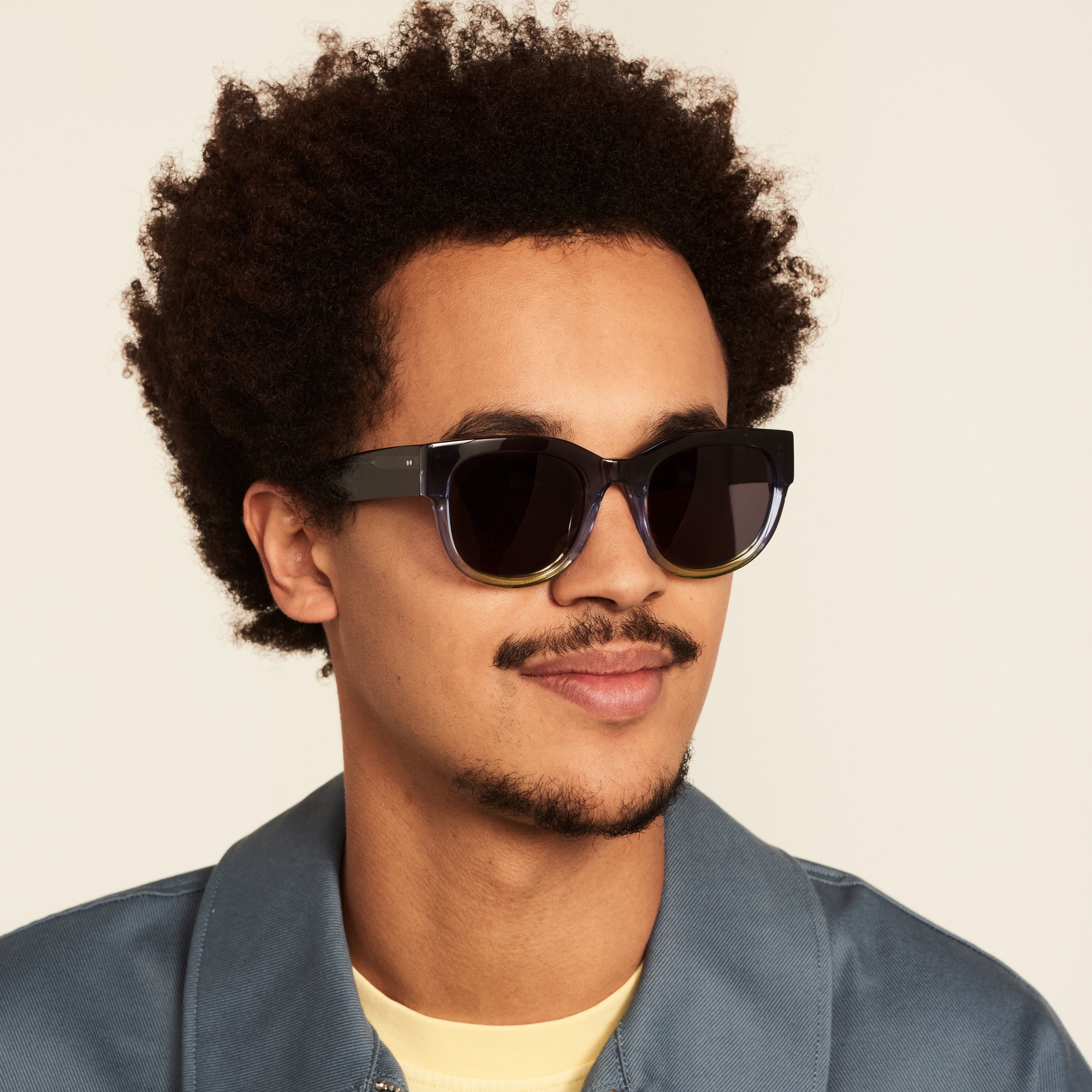 Ace & Tate Sunglasses | round acetate in Blue, Yellow