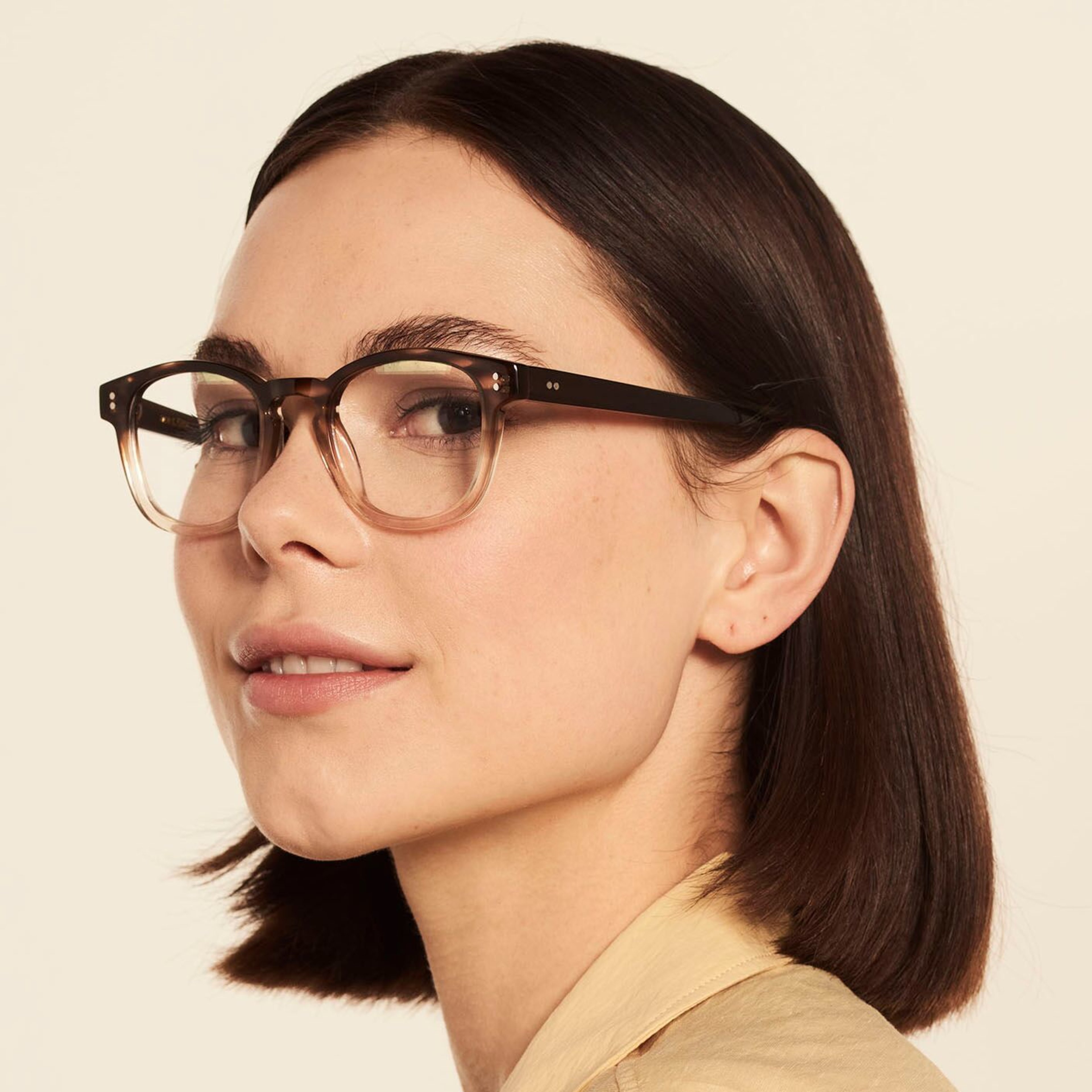 Ace & Tate Glasses | square acetate in Brown, Clear
