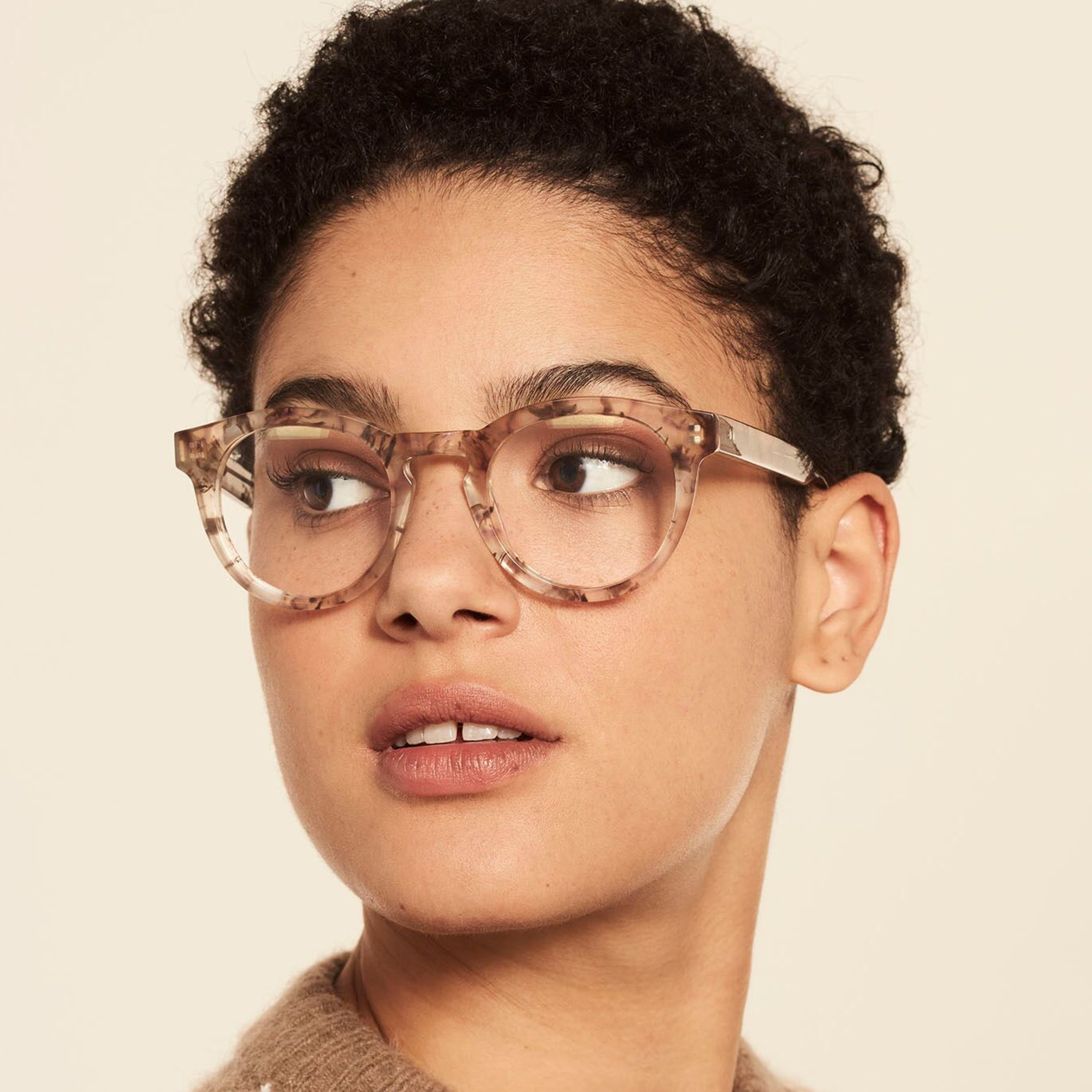 Ace & Tate Glasses | round acetate in Brown, Grey, White