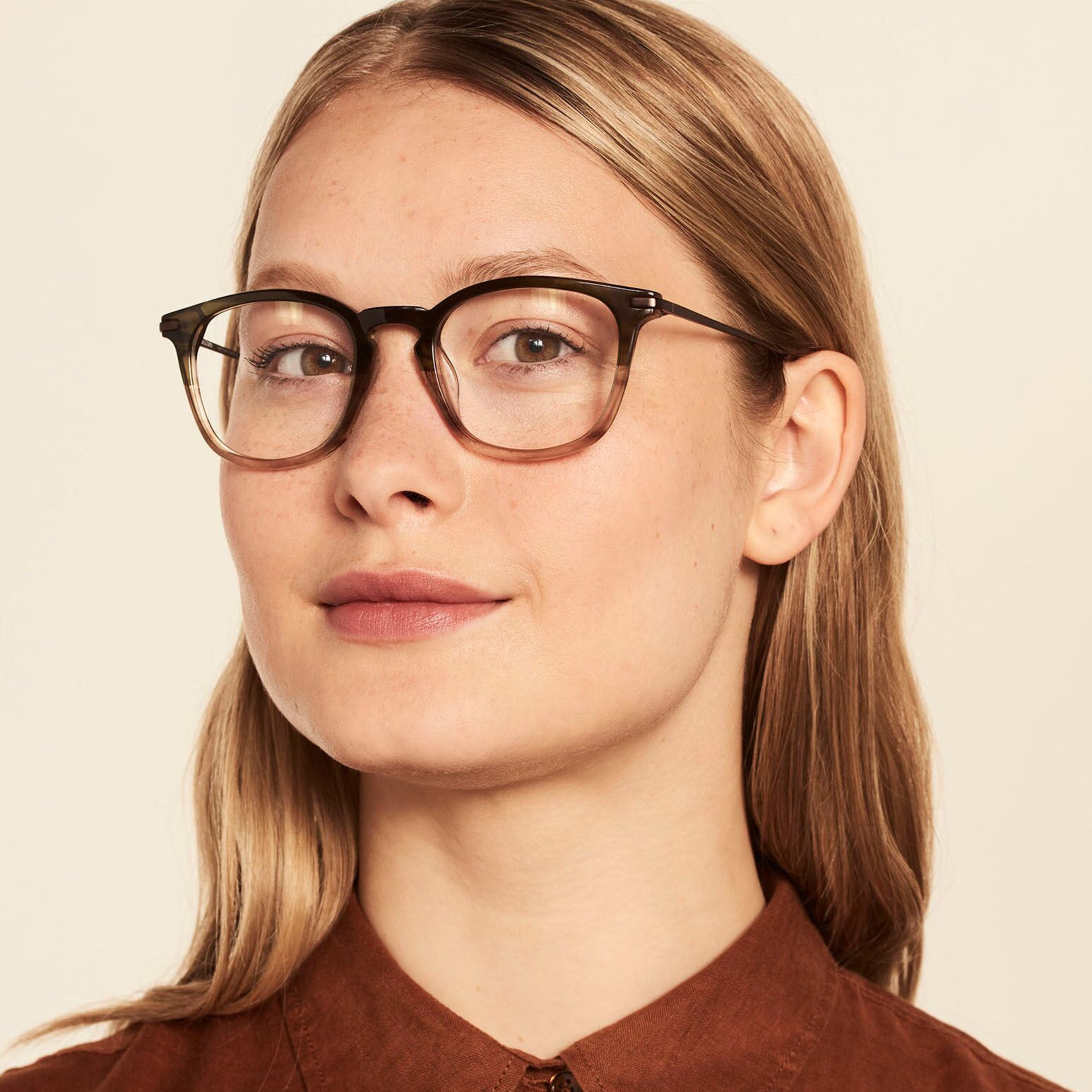 Ace & Tate Glasses | square acetate in Green, Brown