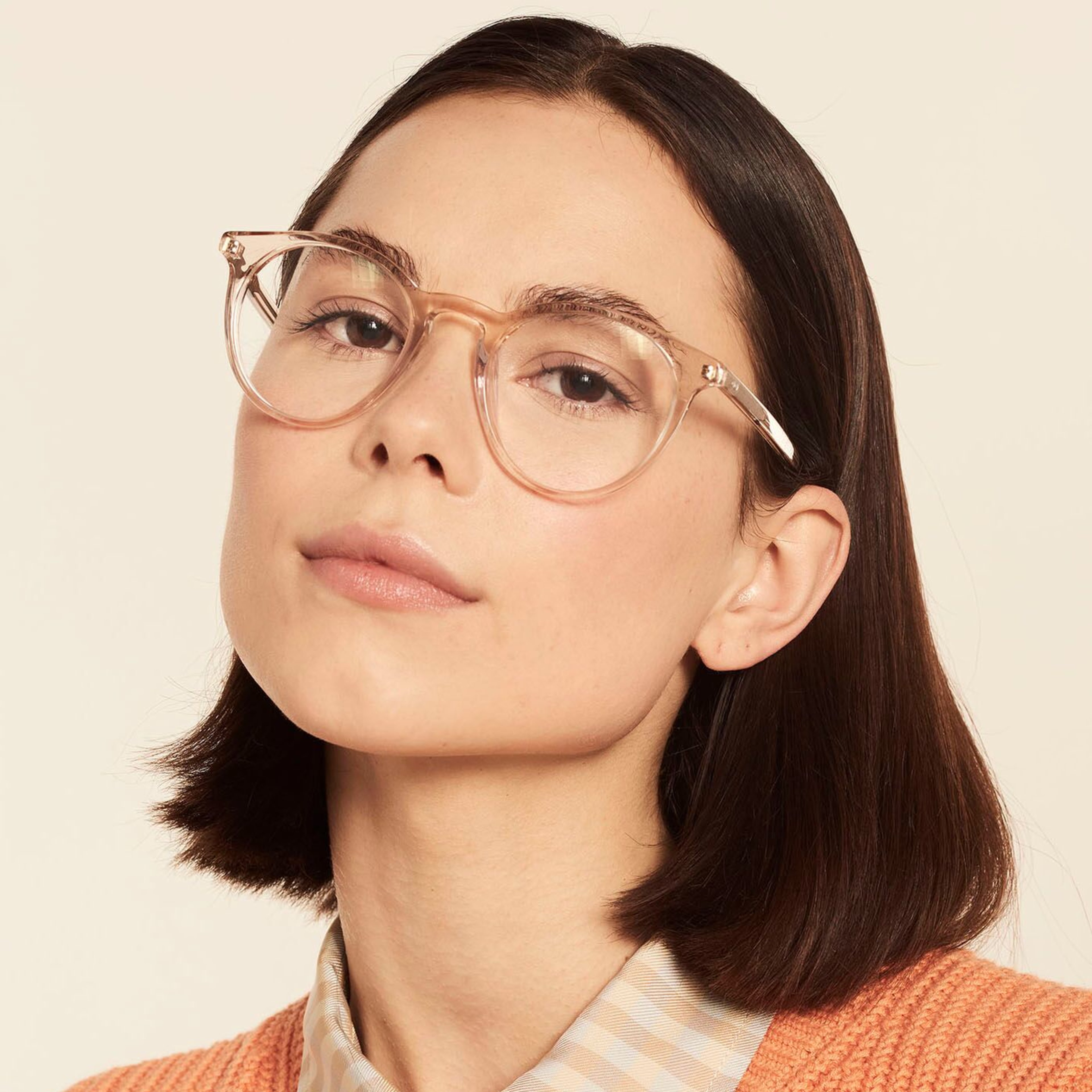 Ace & Tate Glasses | round acetate in Clear, Grey