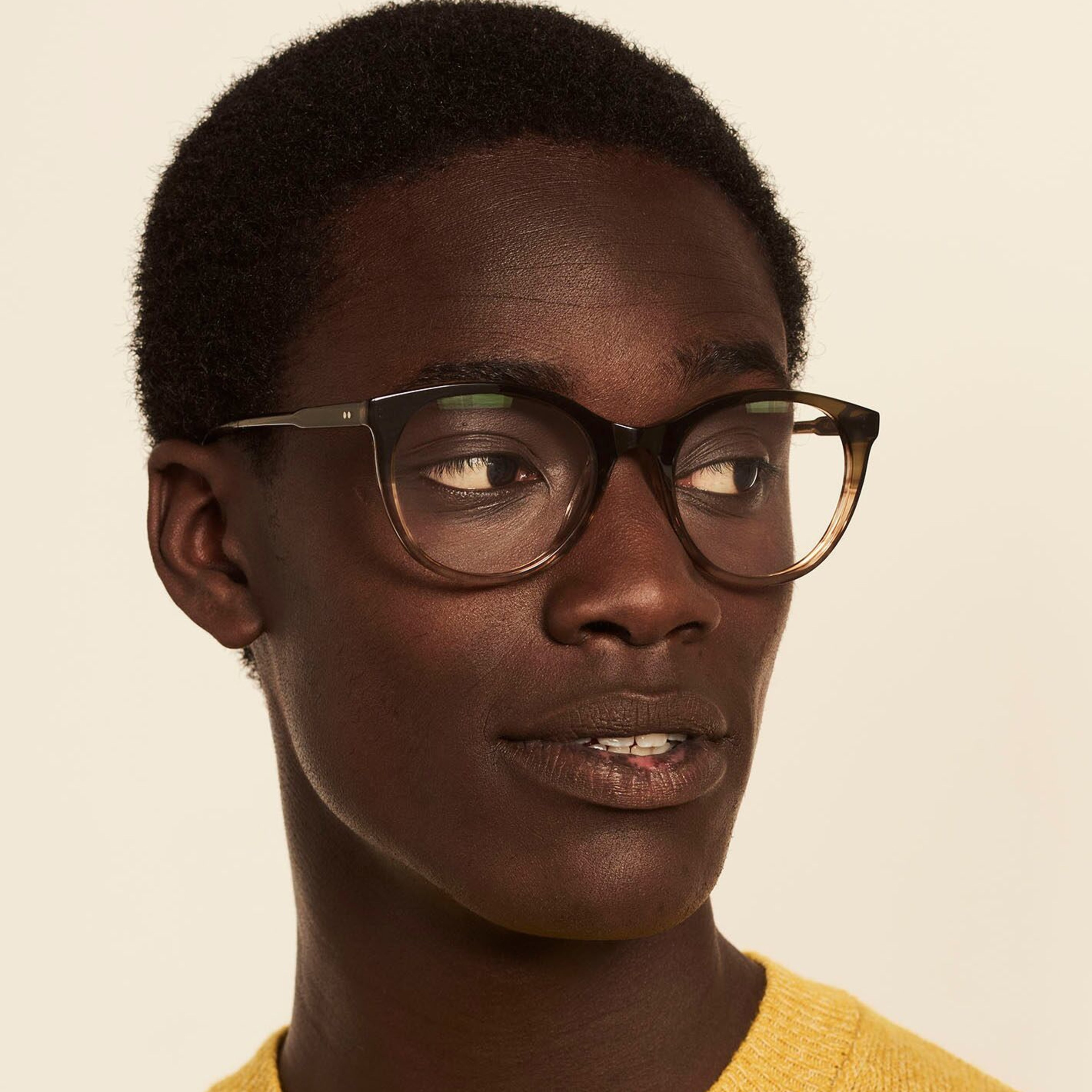 Ace & Tate Glasses | oval acetate in Green, Brown
