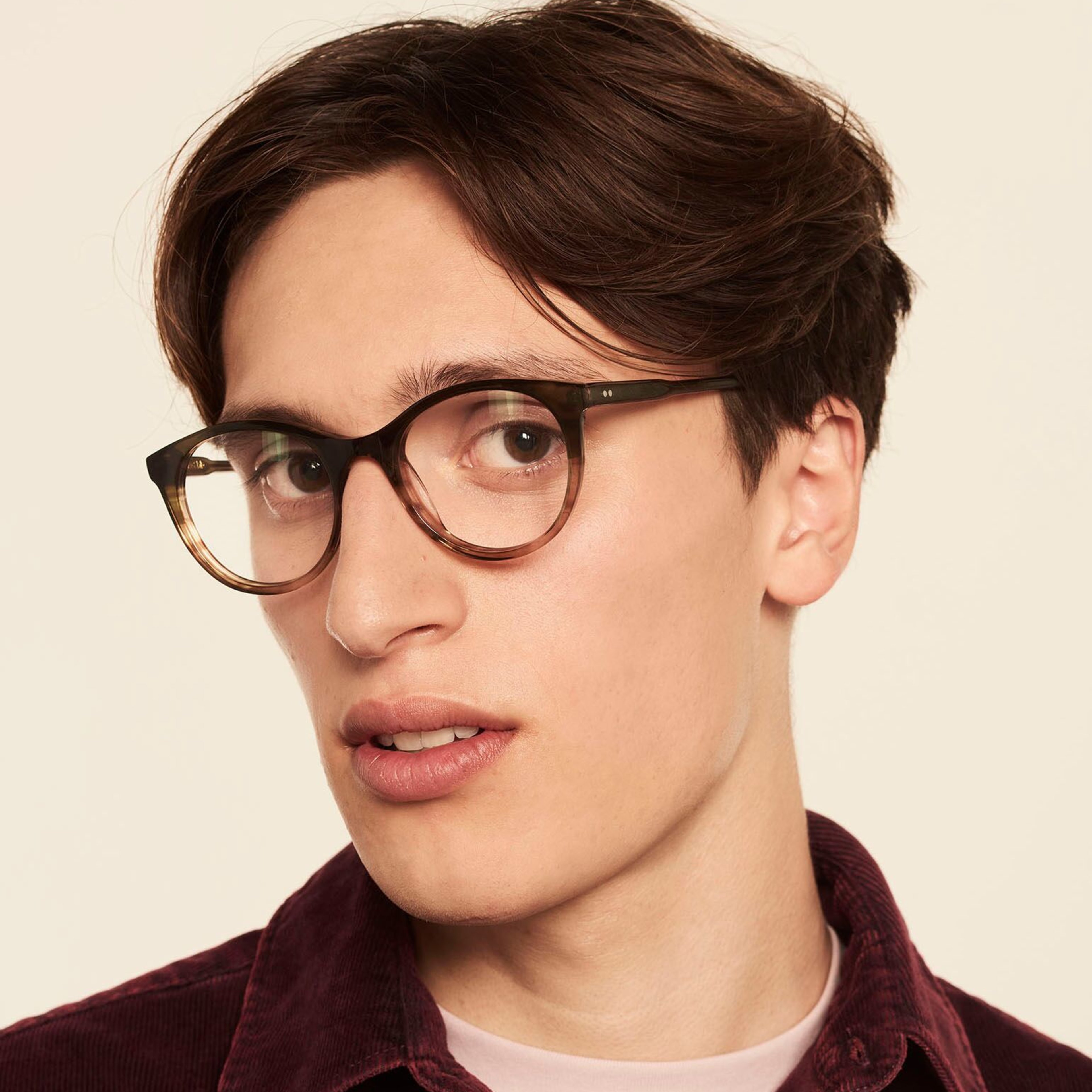 Ace & Tate Glasses | oval acetate in Green, Brown