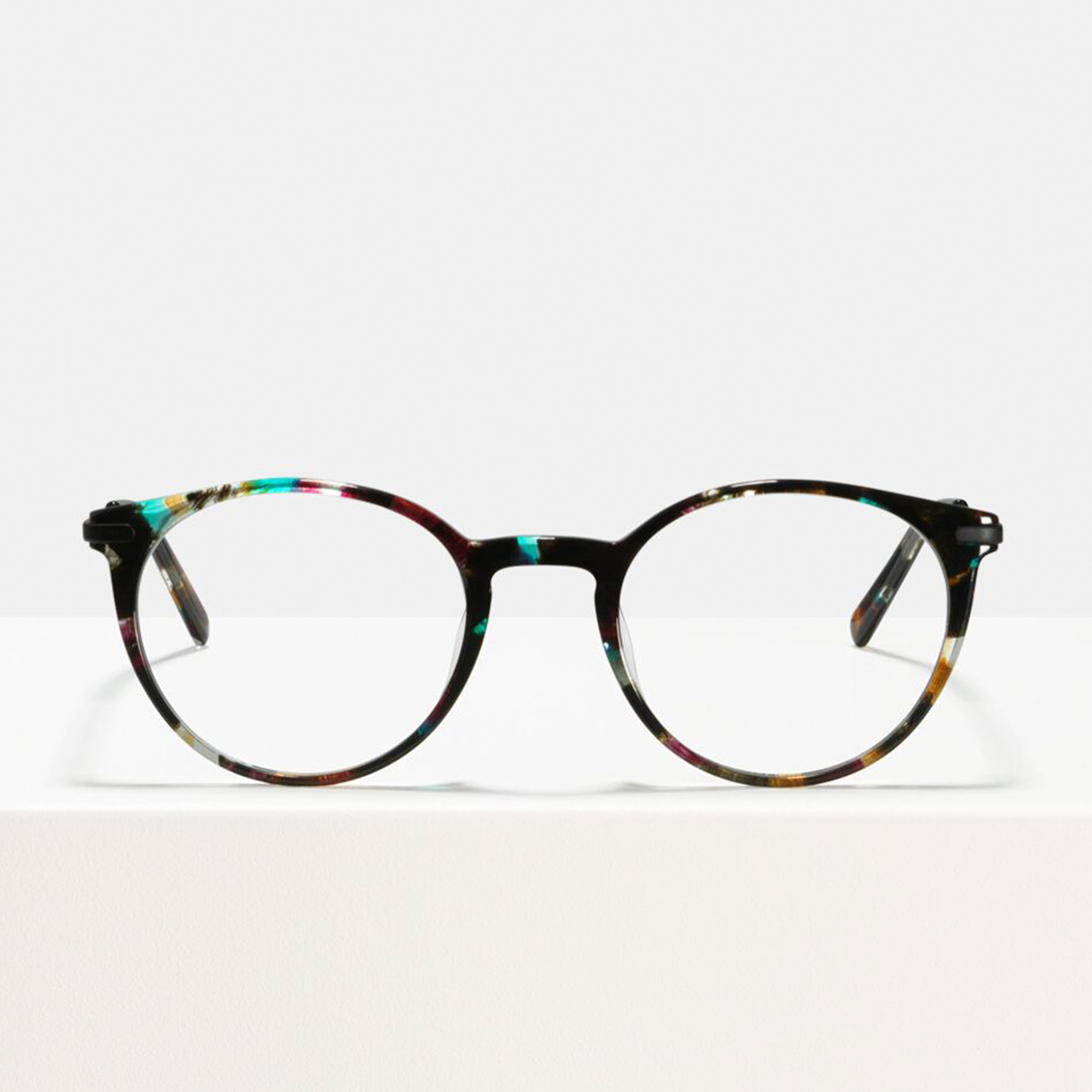 Ace & Tate Morris Large in Black Opal Ace & Tate Glasses | Round Acetate in Black, Blue, Brown, Pink