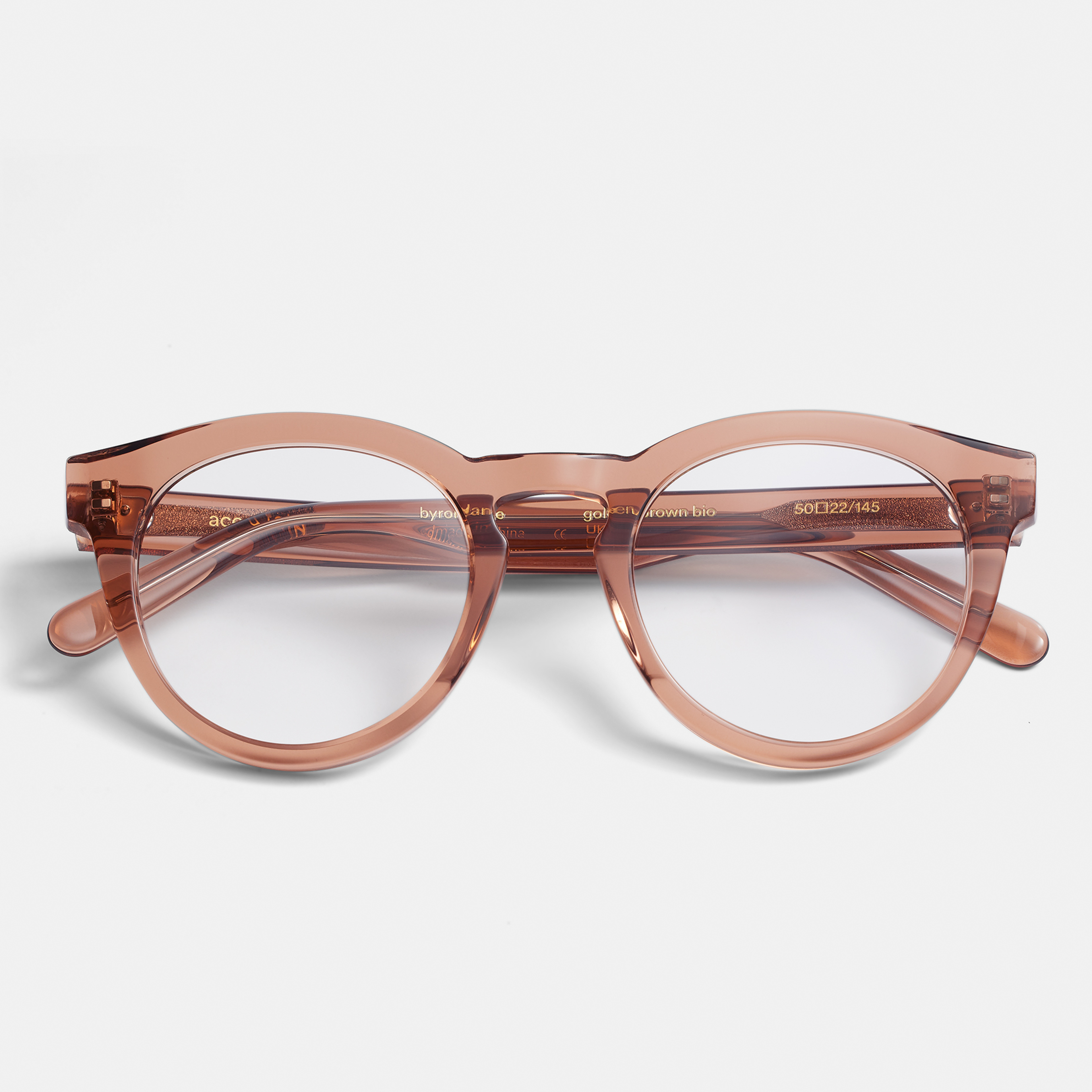 Ace & Tate Glasses | Round Acetate in Brown, Yellow