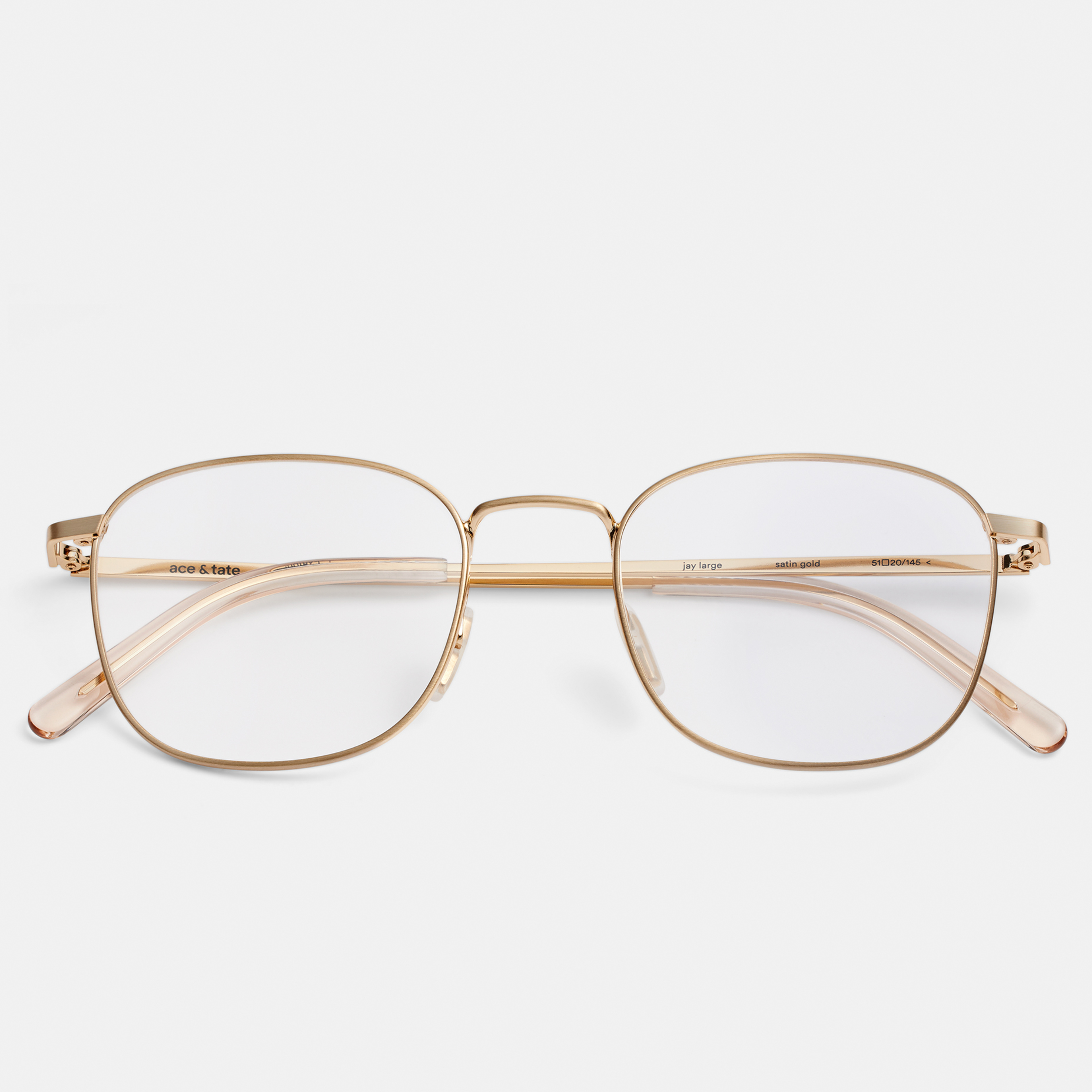 Ace & Tate Glasses | Square Metal in Gold