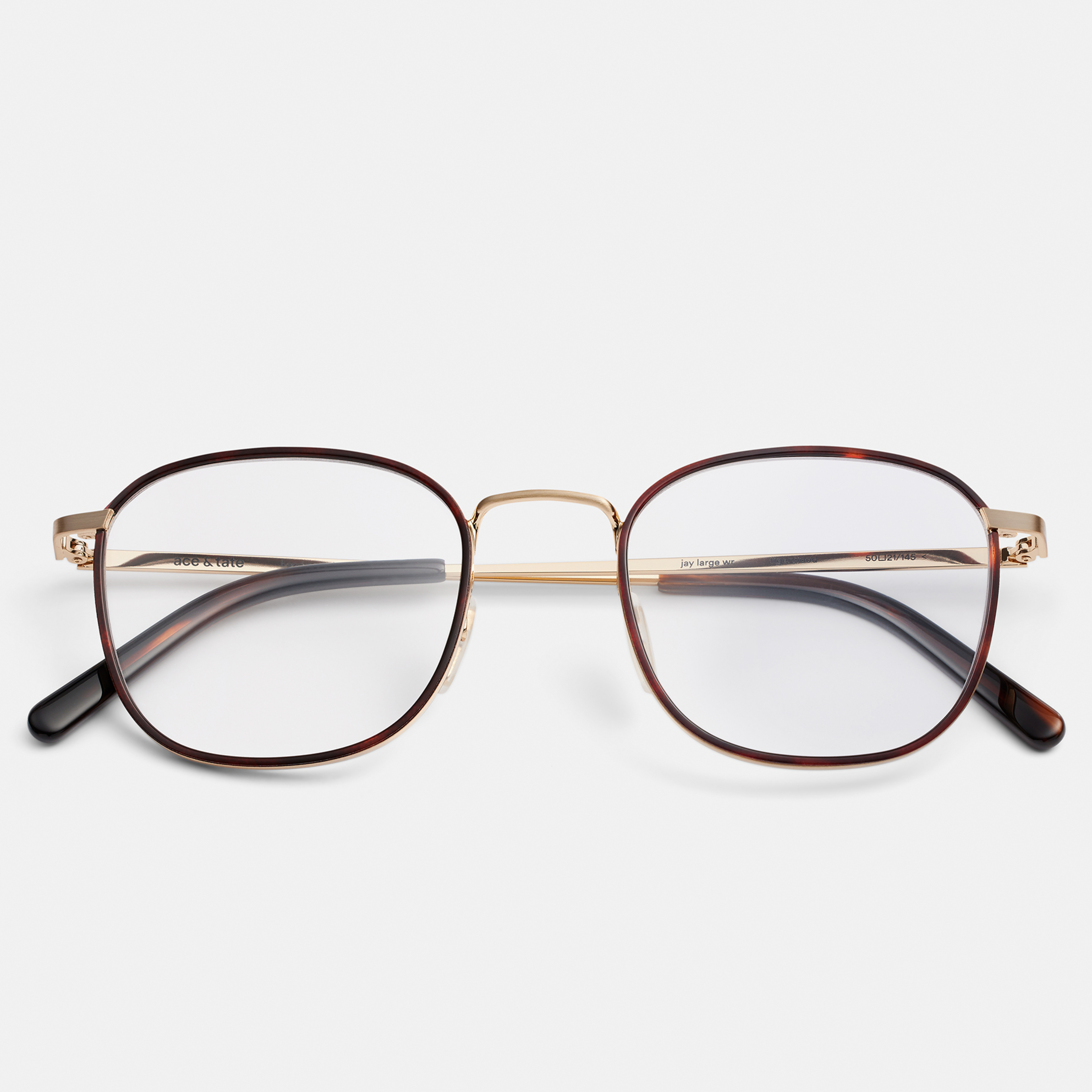 Ace & Tate Glasses | Square Acetate in Brown, Gold, Orange