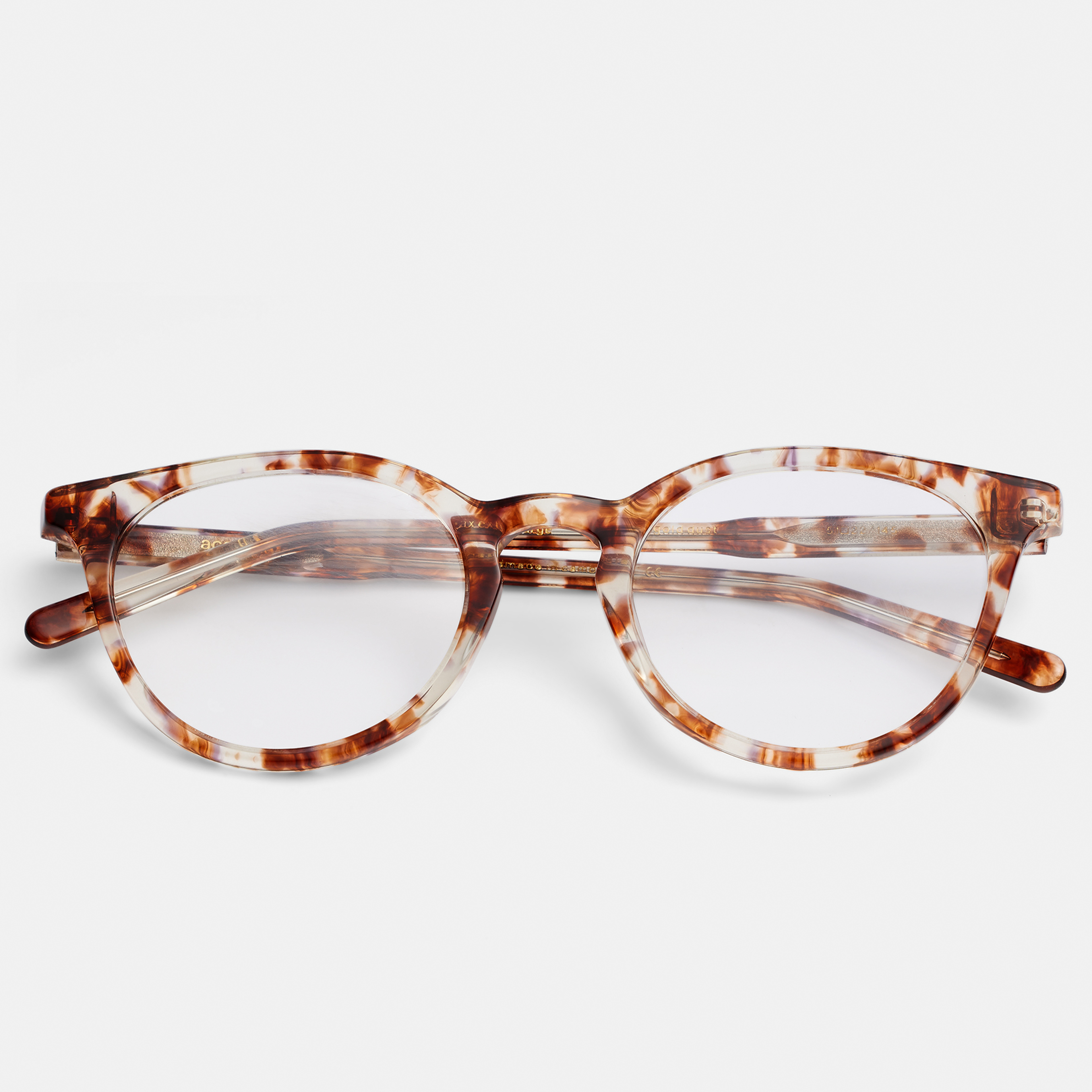 Ace & Tate Glasses | Round Acetate in Brown, Clear