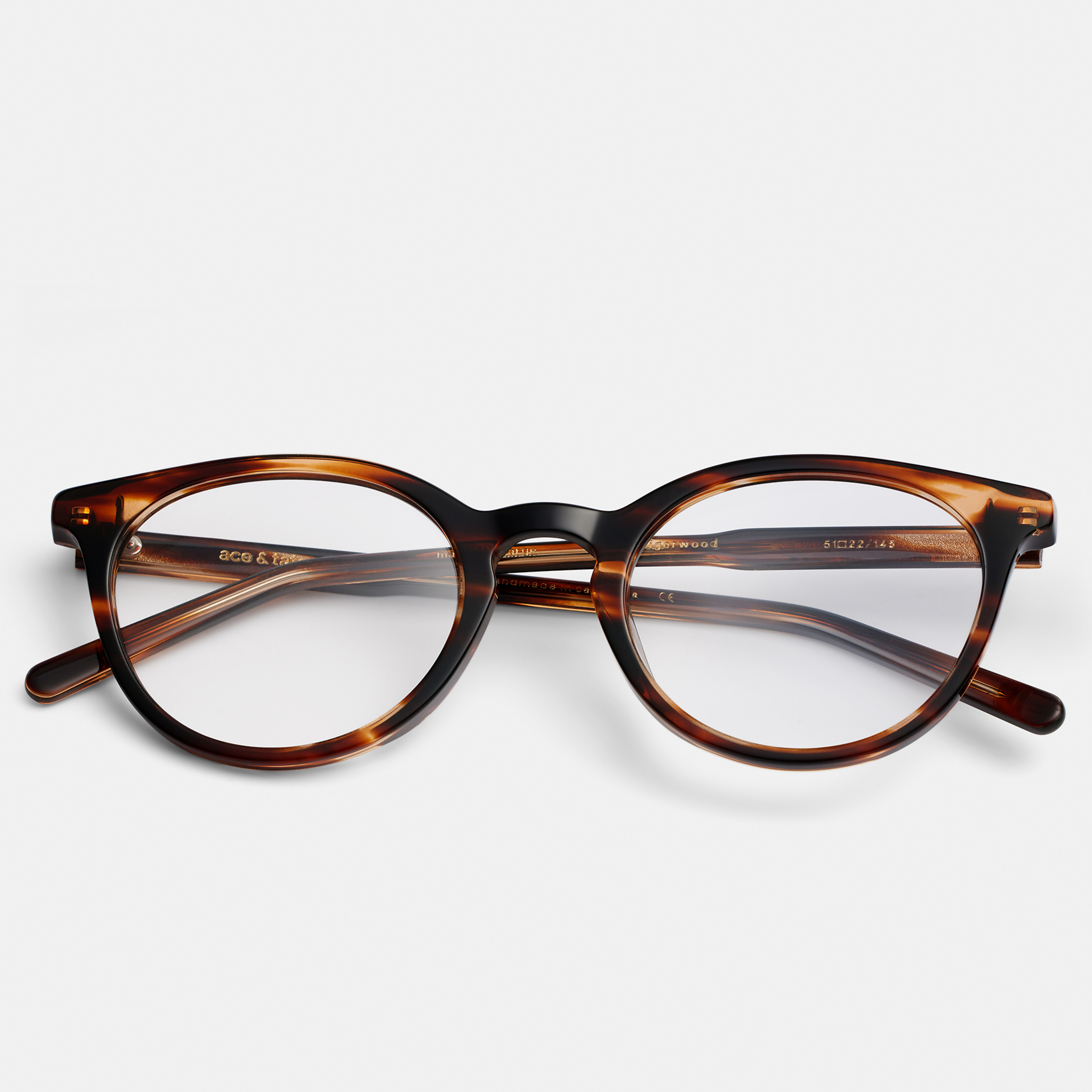 Ace & Tate Glasses | Round Acetate in Brown, Orange