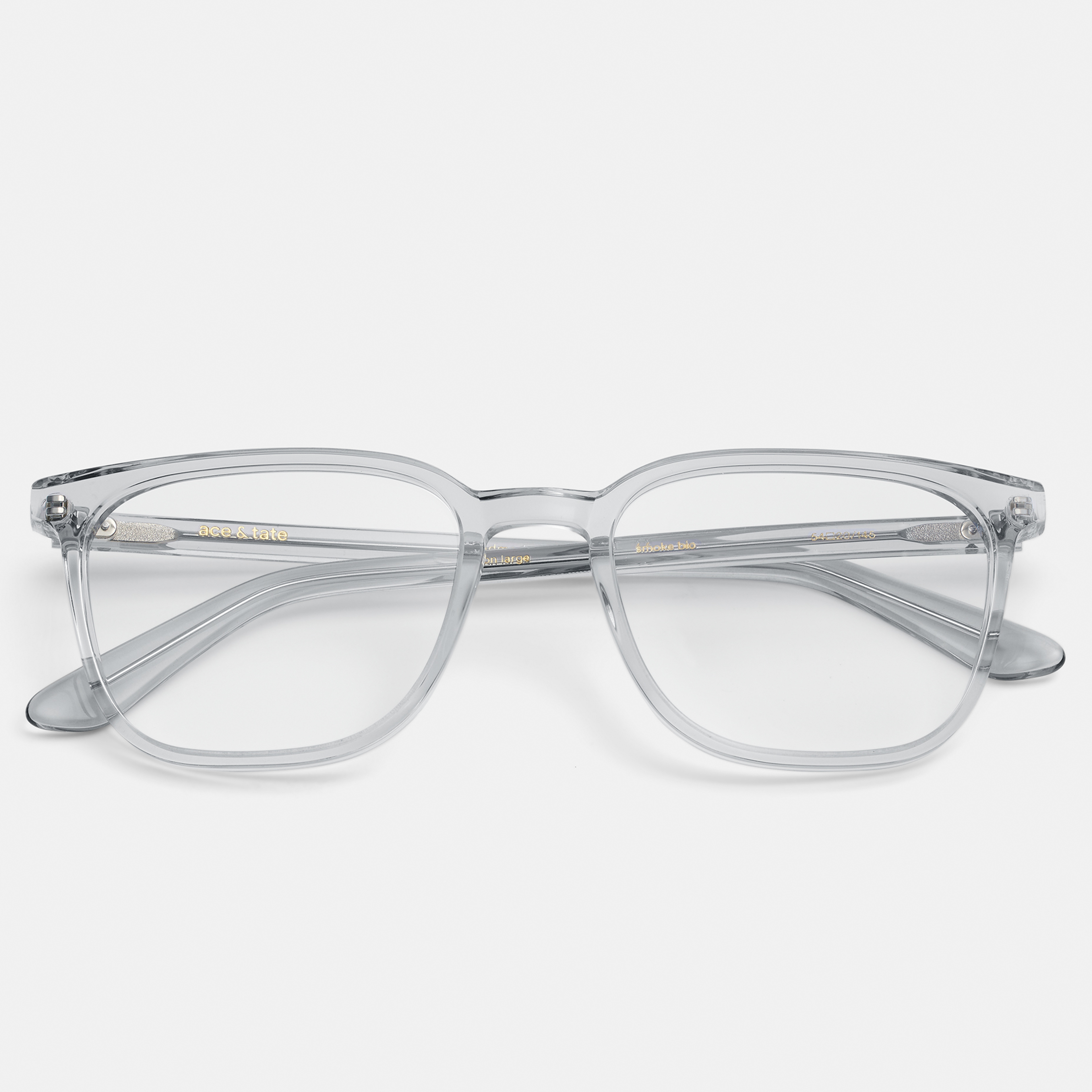 Ace & Tate Glasses | rectangle Acetate in Clear, Grey