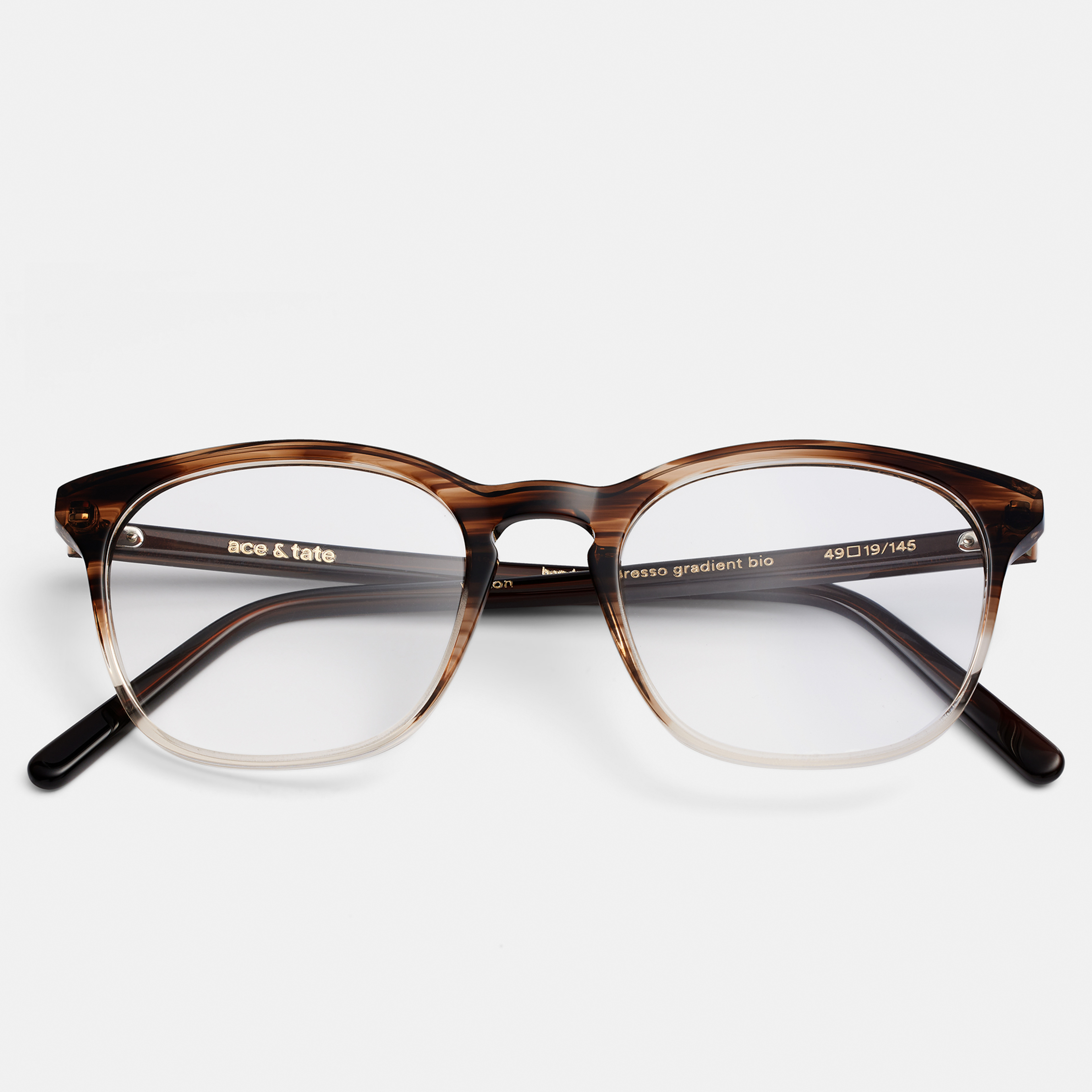 Ace & Tate Glasses | Square Acetate in Brown, Clear