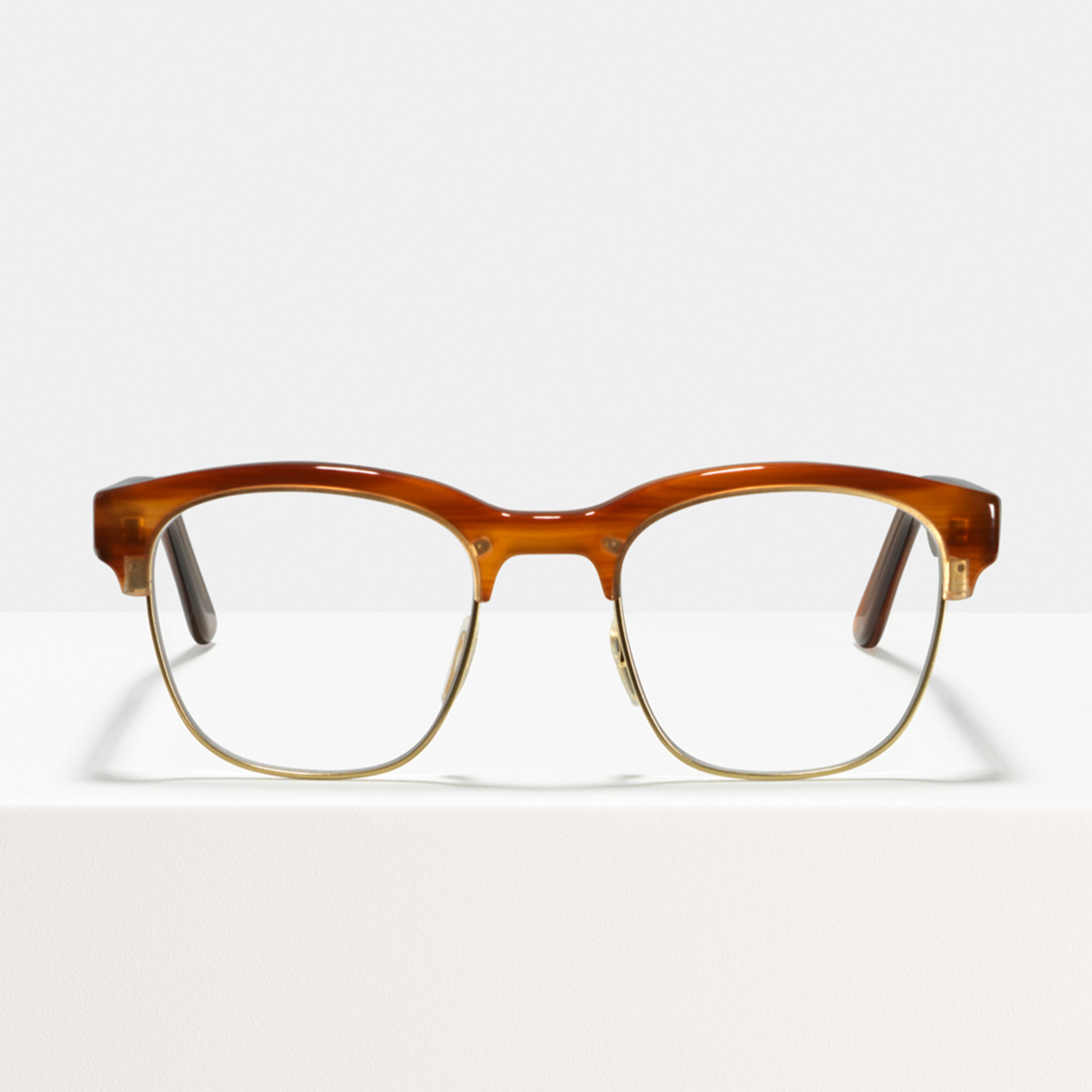 Ace & Tate Glasses | Square Metal in Brown, Orange
