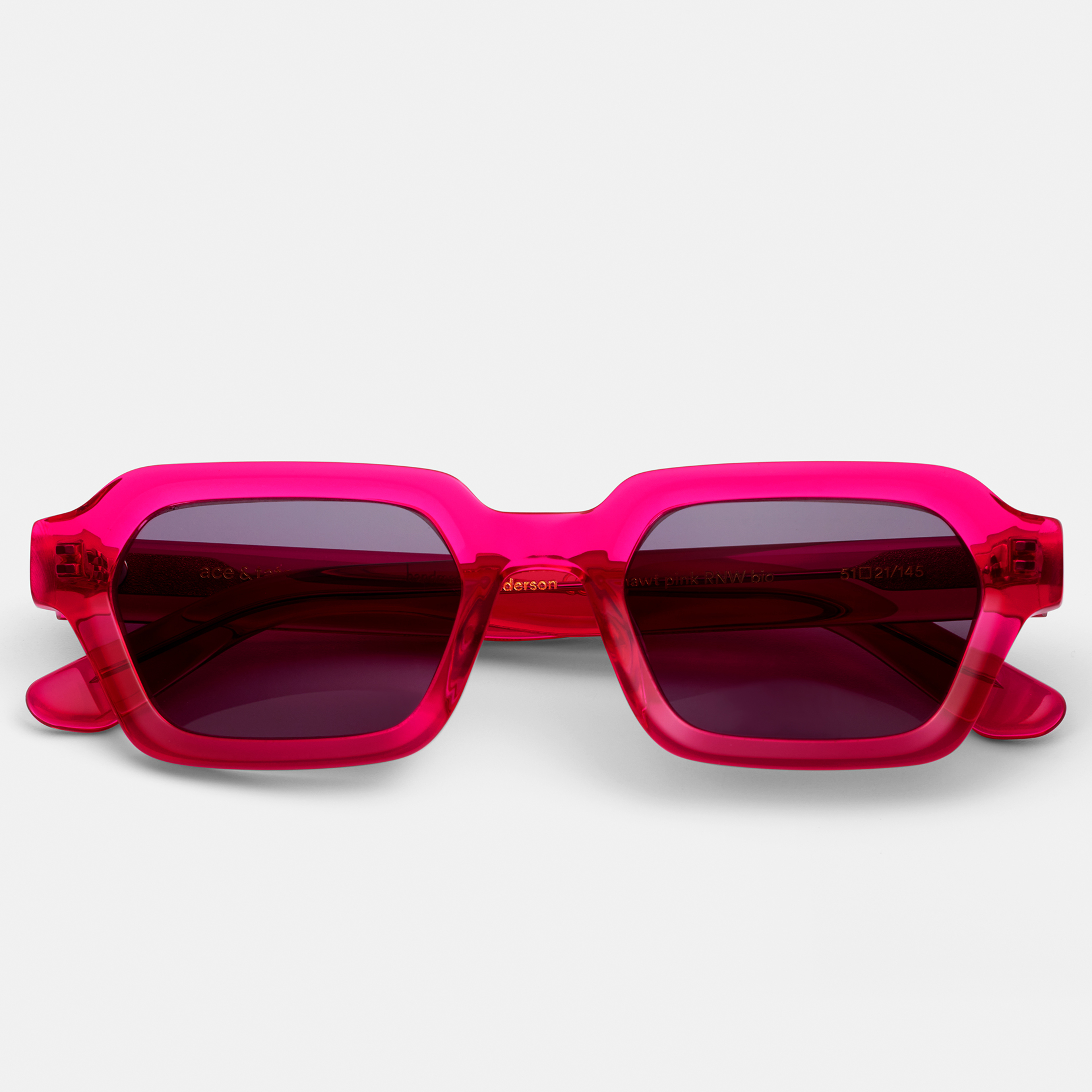 Ace & Tate Solaires | rectangulaire Renew bio-acétate in Rose