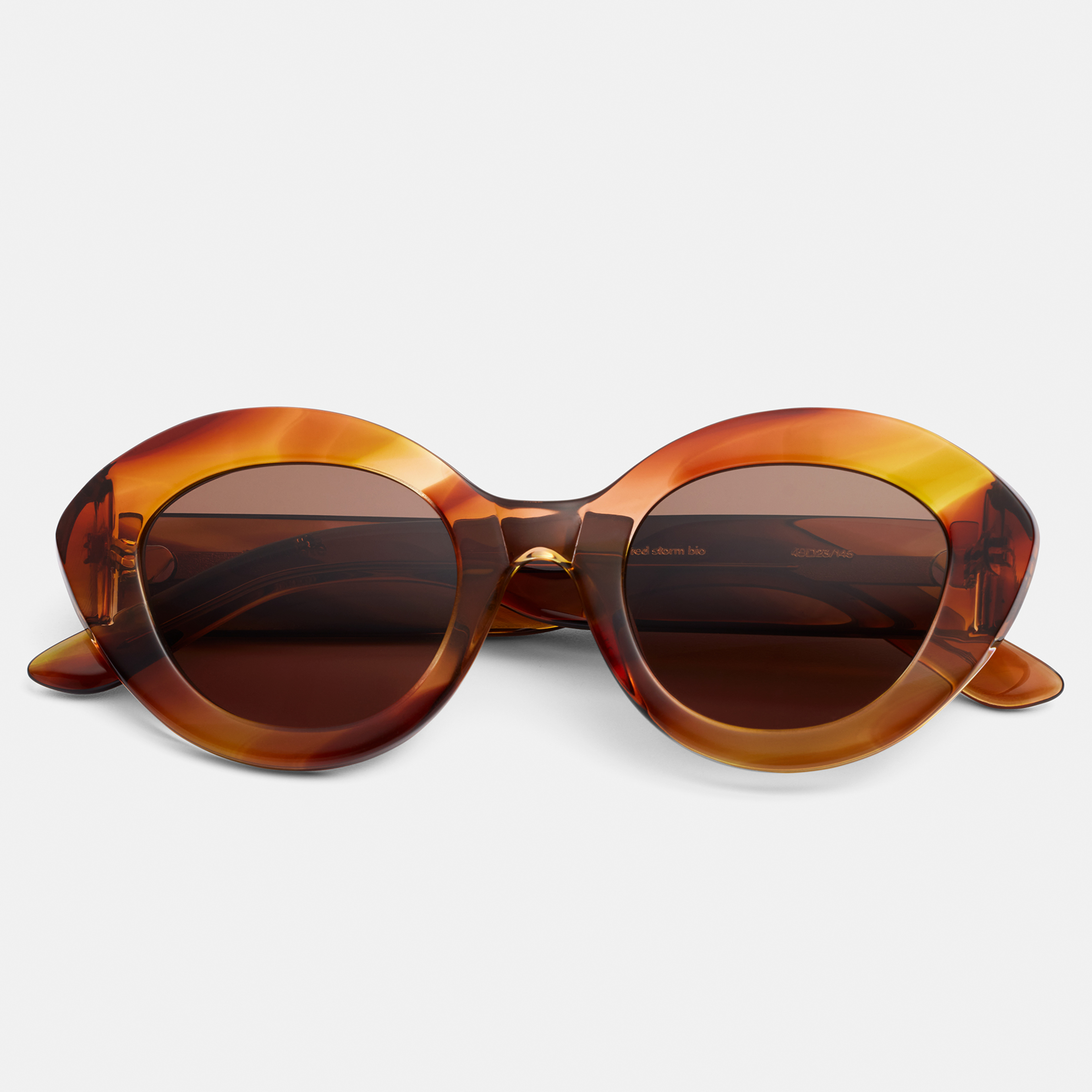 Ace & Tate Sunglasses | Round Bio acetate in Brown, Red