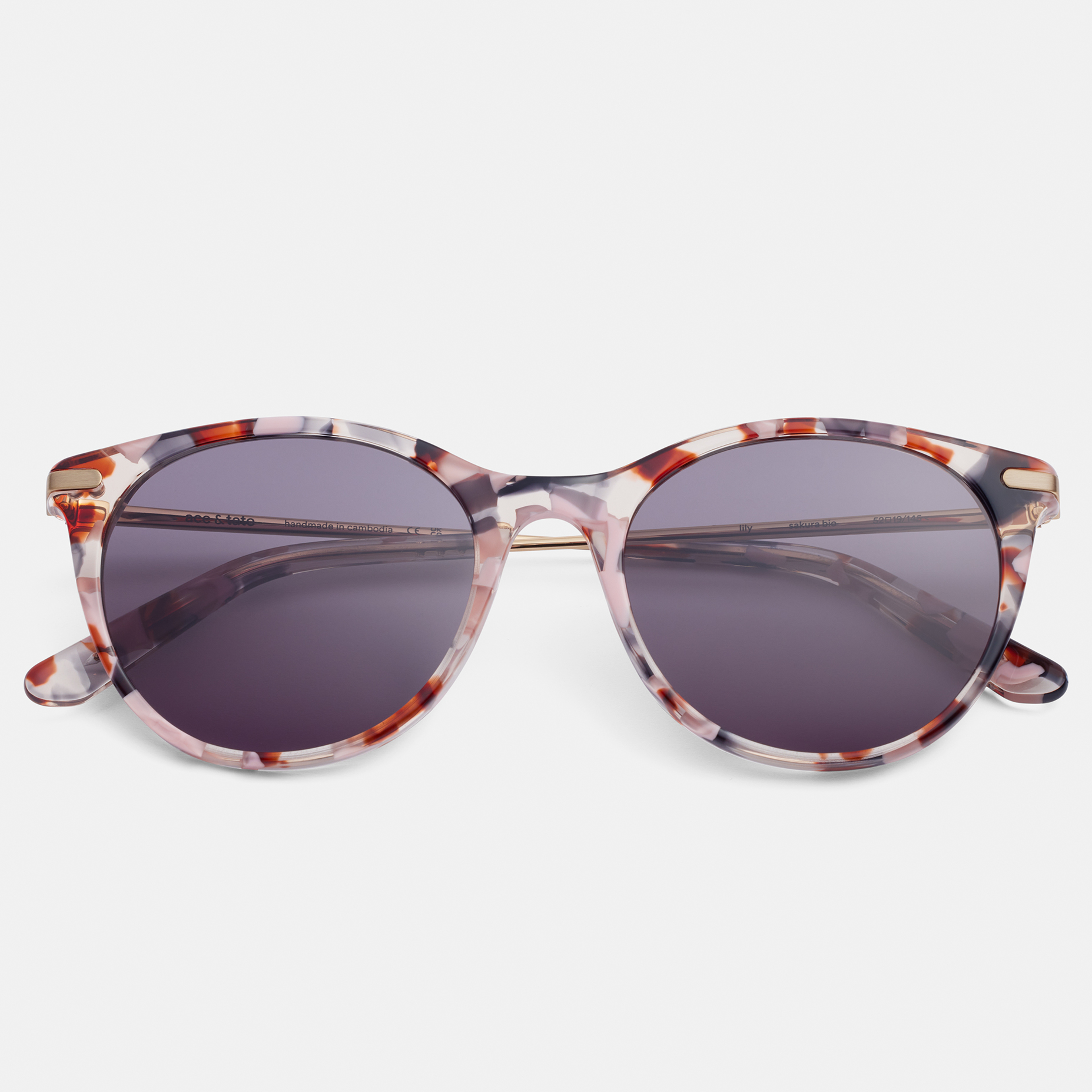 Ace & Tate Sunglasses | Round Combi in Grey, Purple, Red