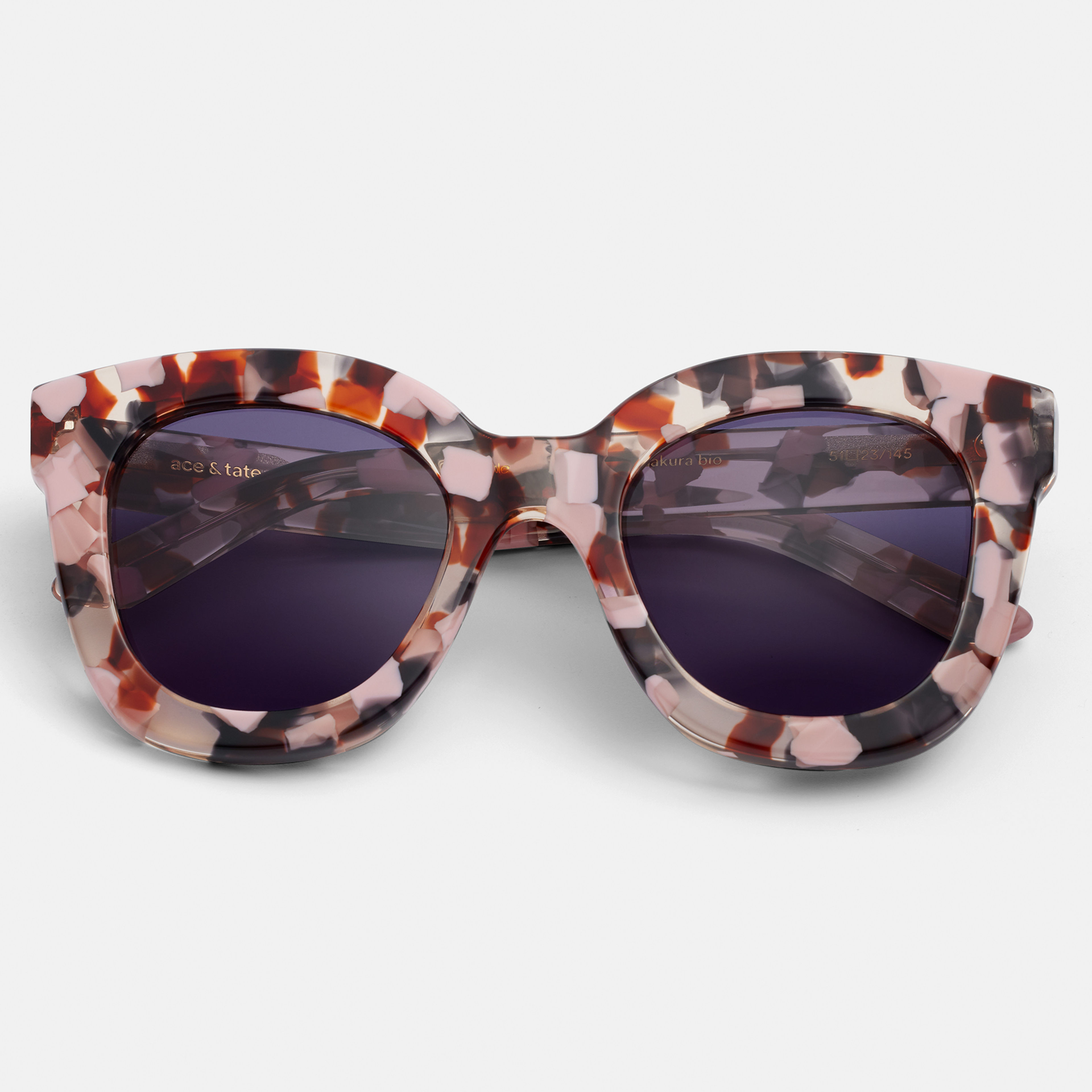 Ace & Tate Sunglasses | Square Bio acetate in Grey, Purple, Red