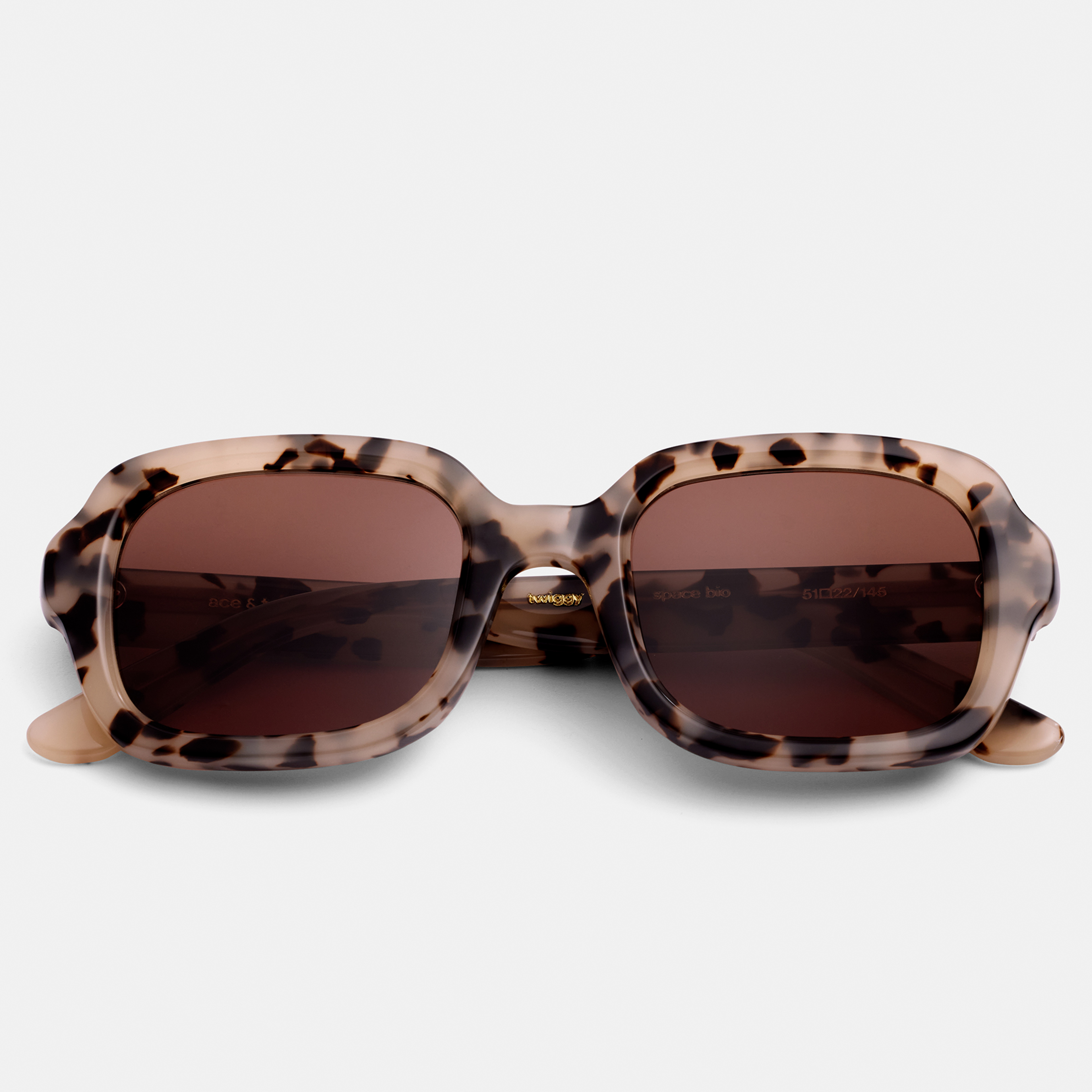 Ace & Tate Sunglasses | Square Bio acetate in Beige, Brown