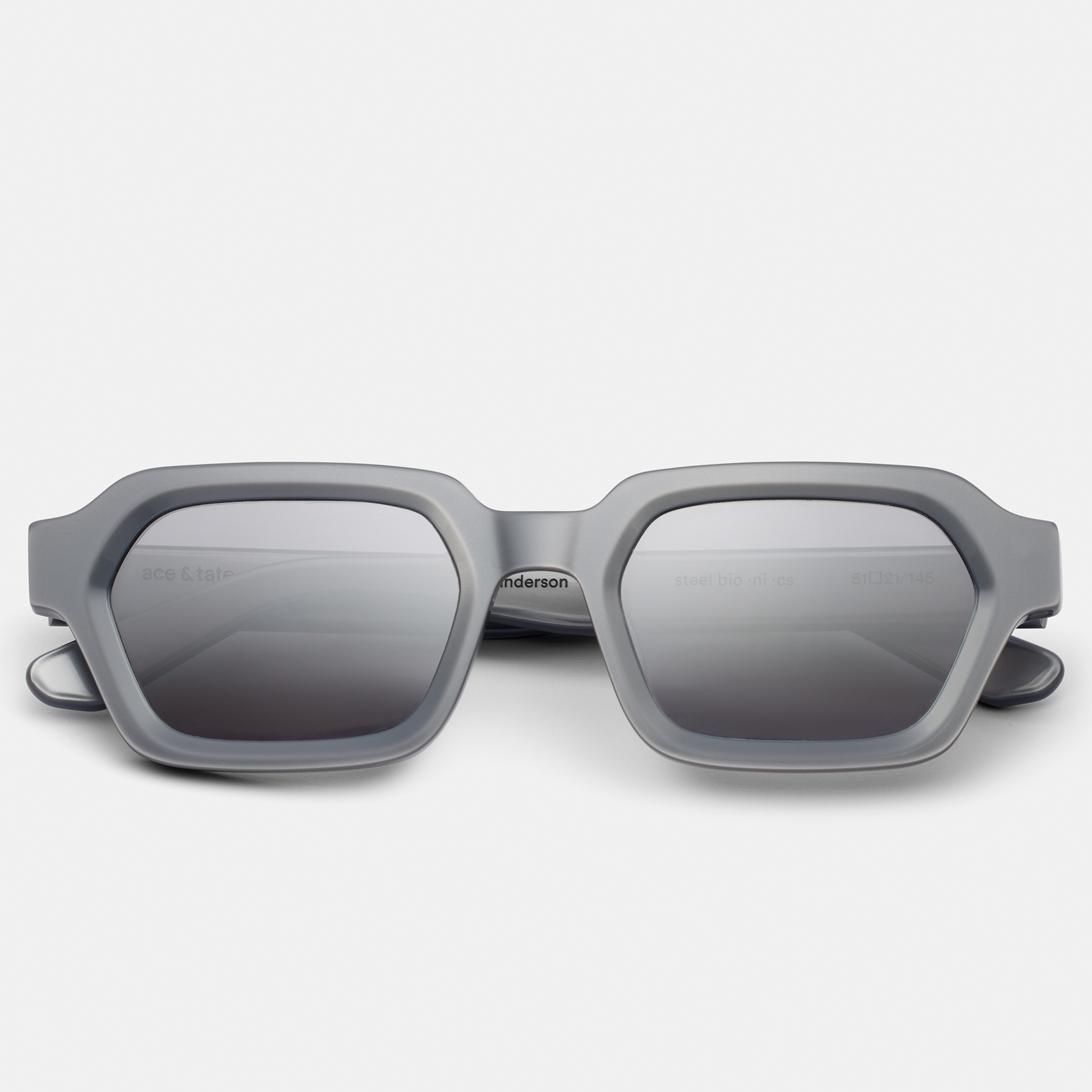 Ace & Tate Sunglasses | rectangle Recycled in Silver
