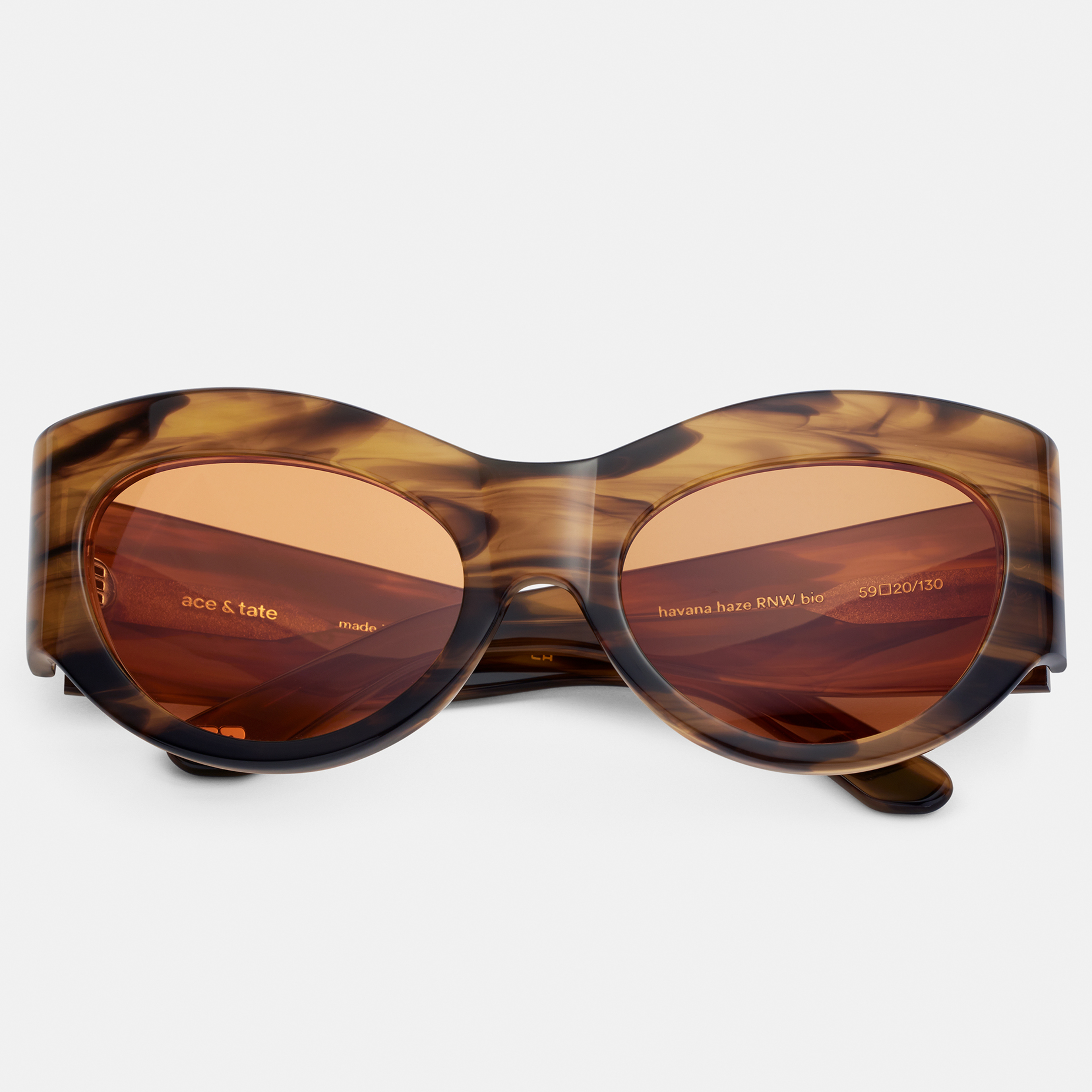 Ace & Tate Solaires | oval Renew bio-acétate in Marron, tortoise
