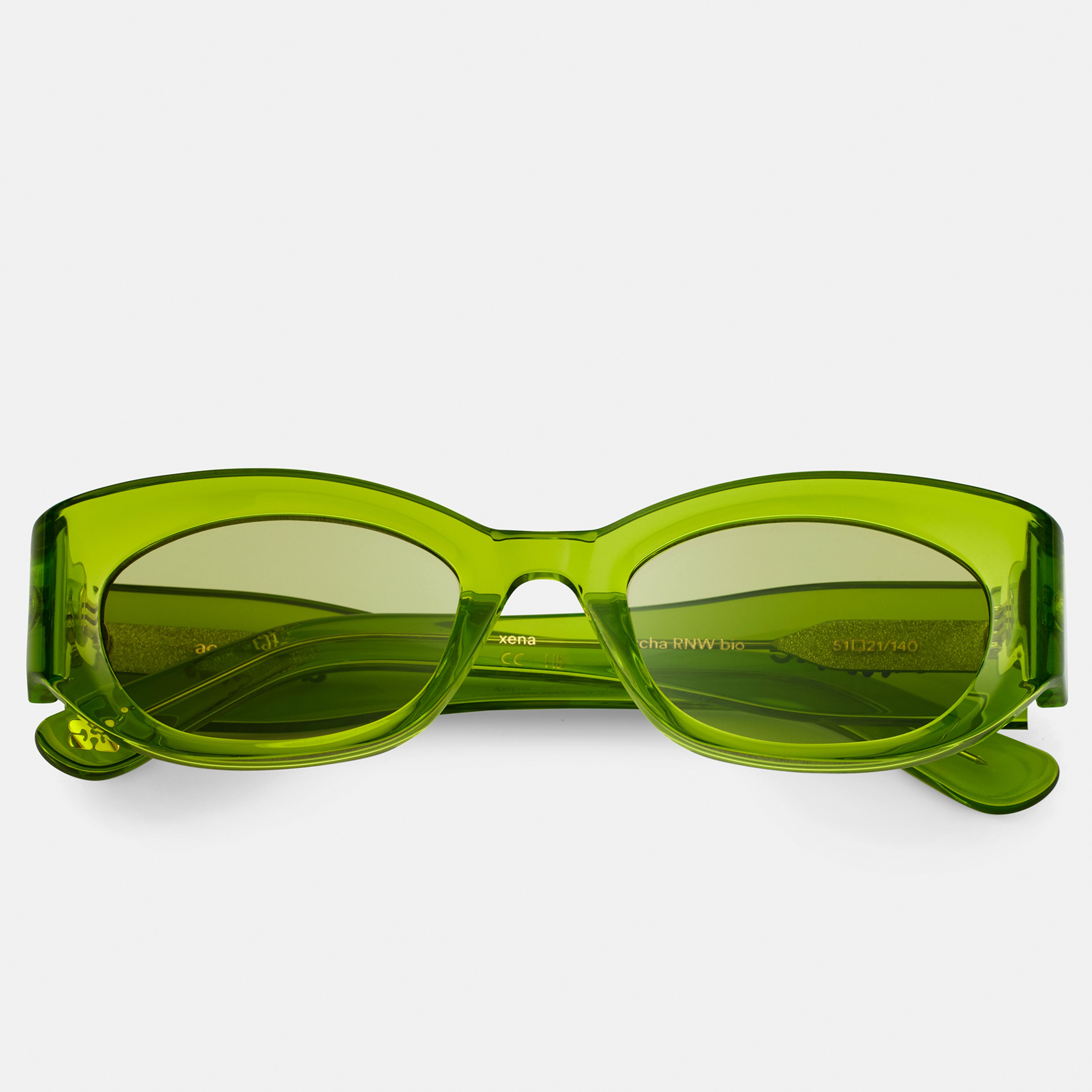 Ace & Tate Solaires | rectangulaire Renew bio-acétate in Vert