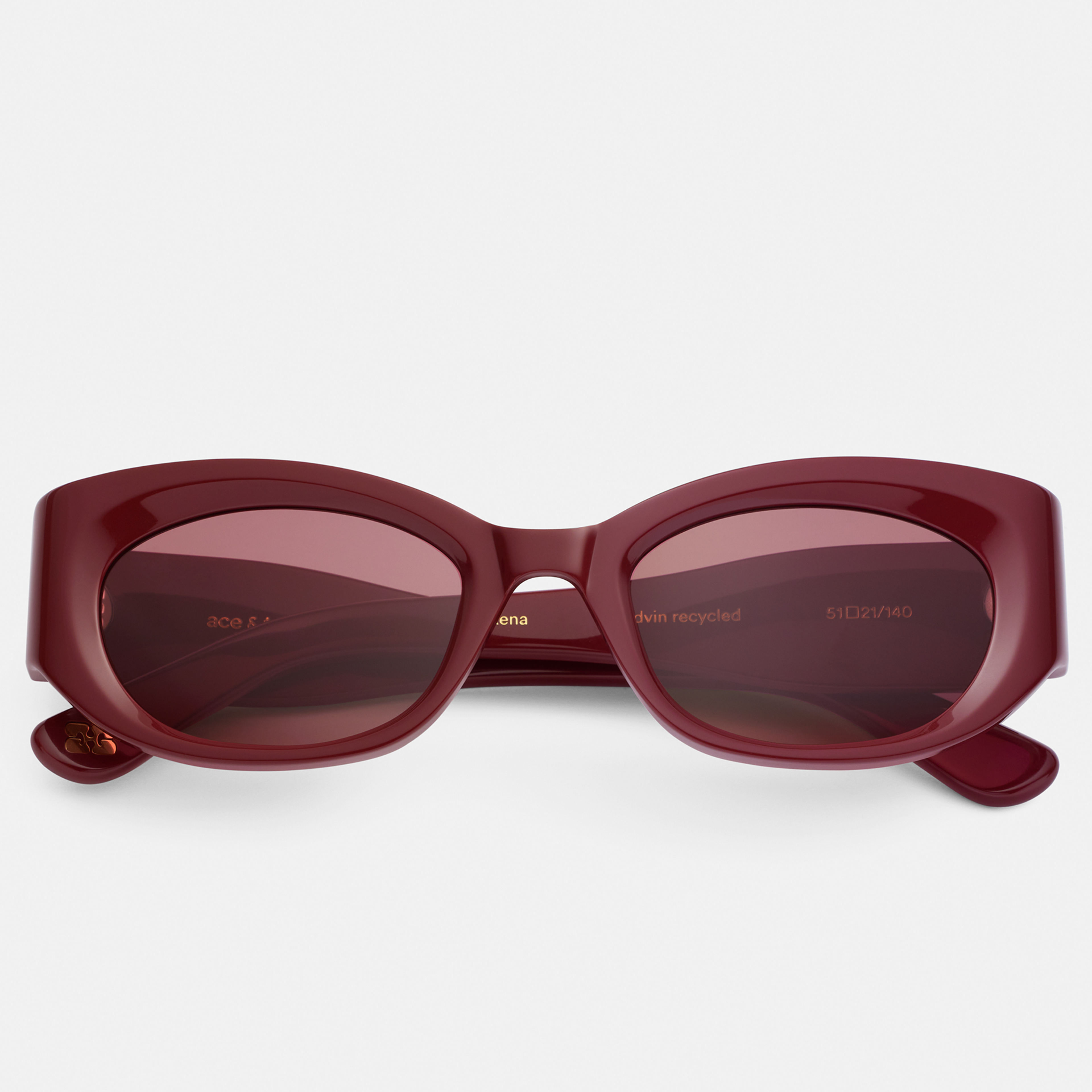 Ace & Tate Solaires | rectangulaire recyclé in Violet, Rouge