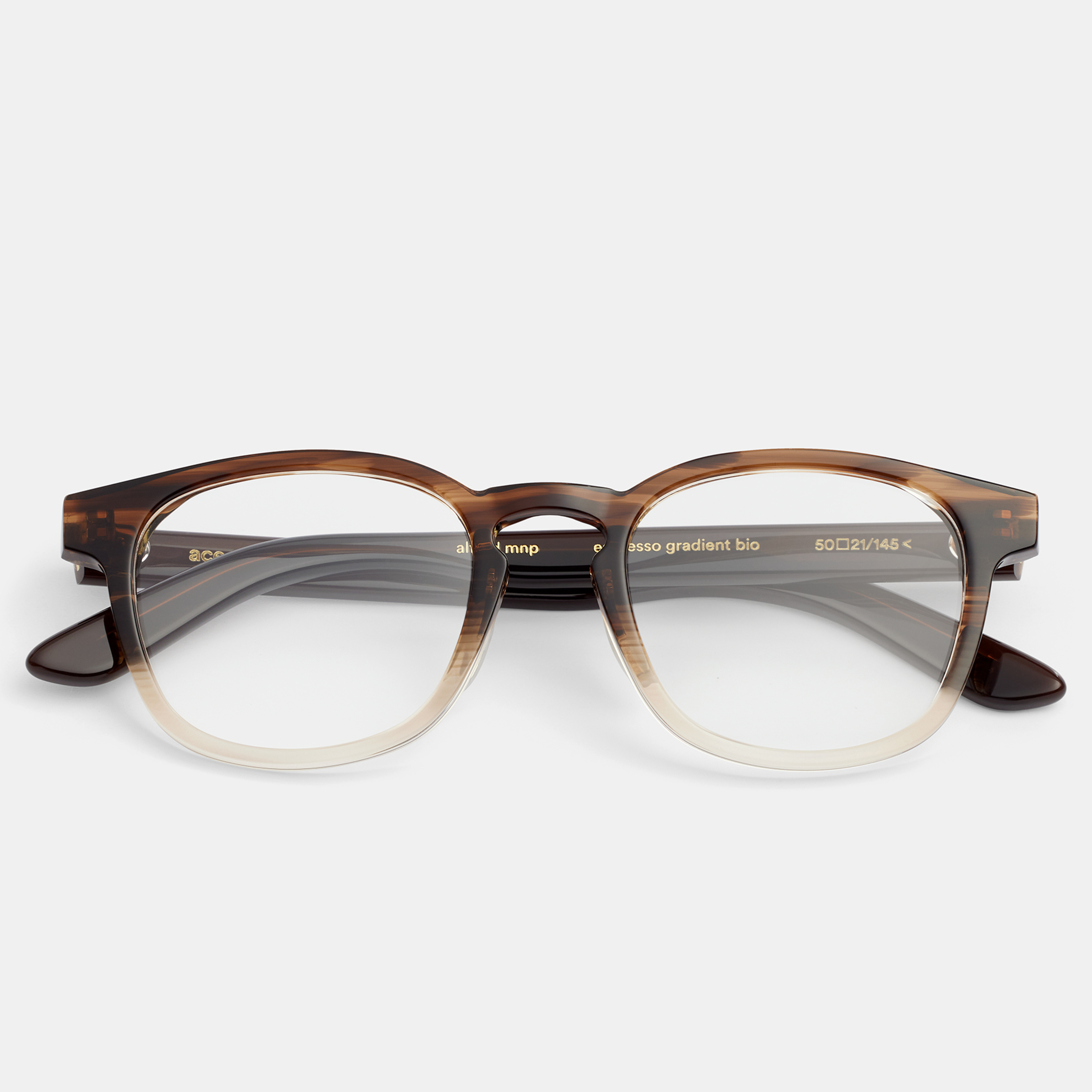 Ace & Tate Glasses | Square Bio acetate in Brown, Clear
