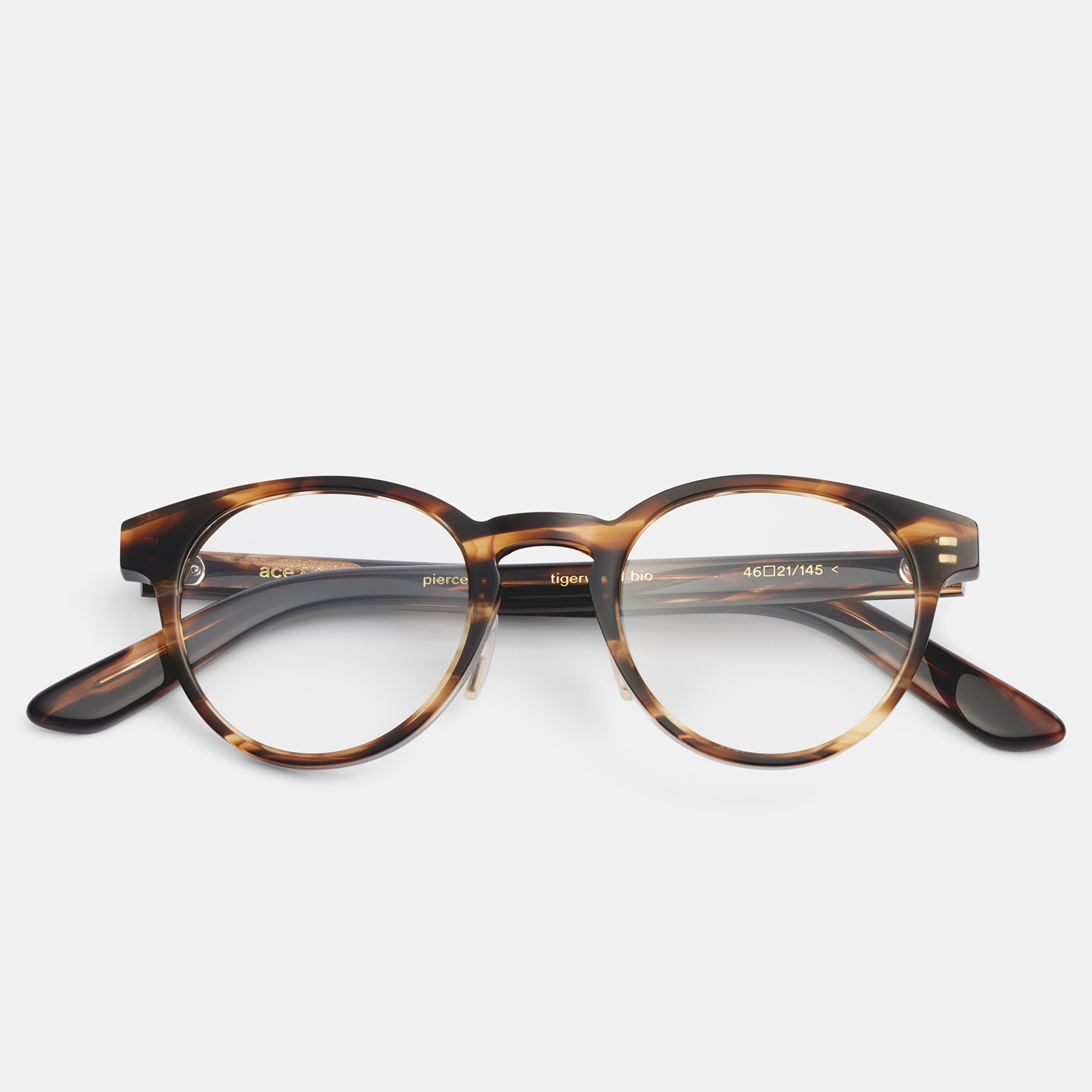 Ace & Tate Glasses | Round Bio acetate in Brown, Orange