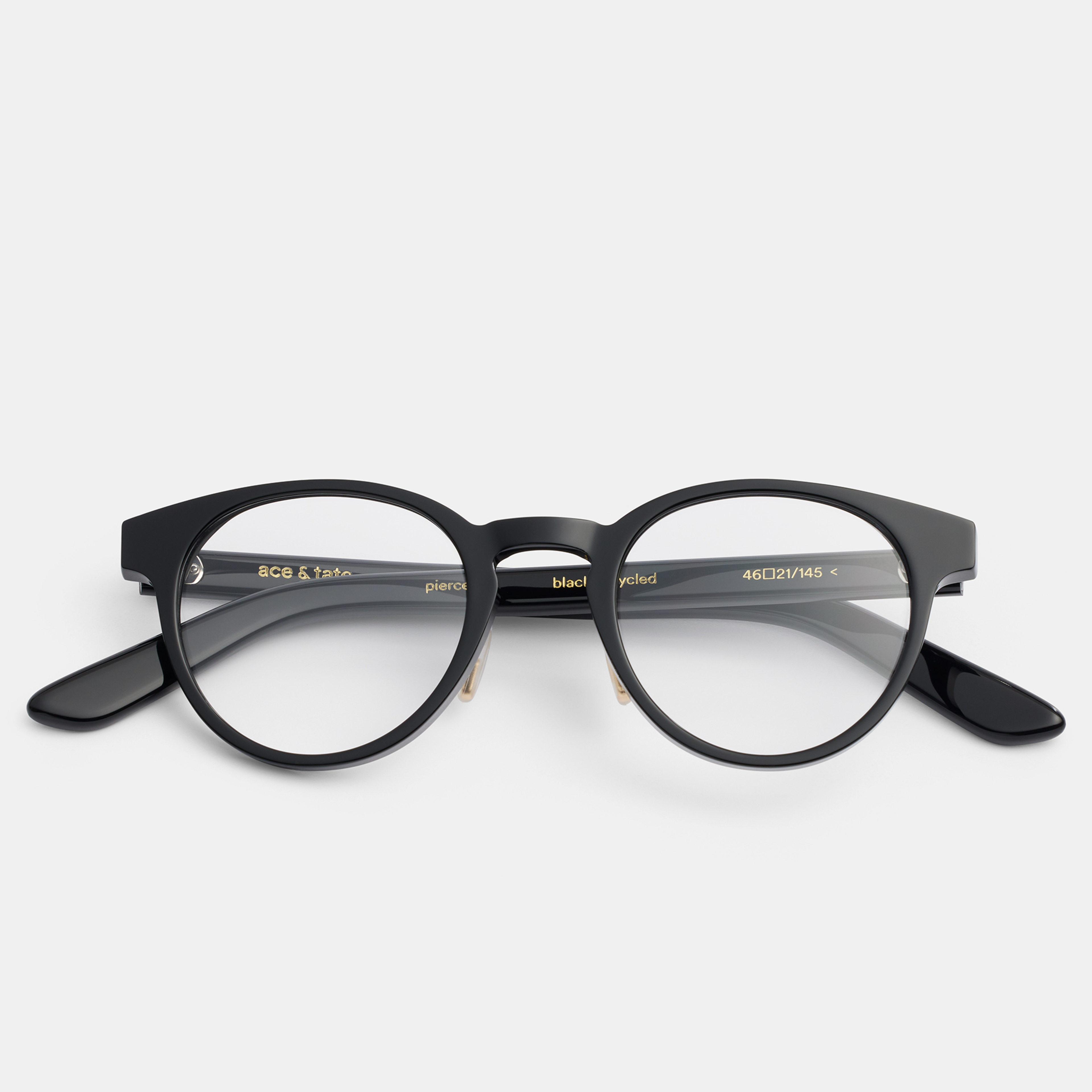 Ace & Tate Glasses | Round Recycled in Black