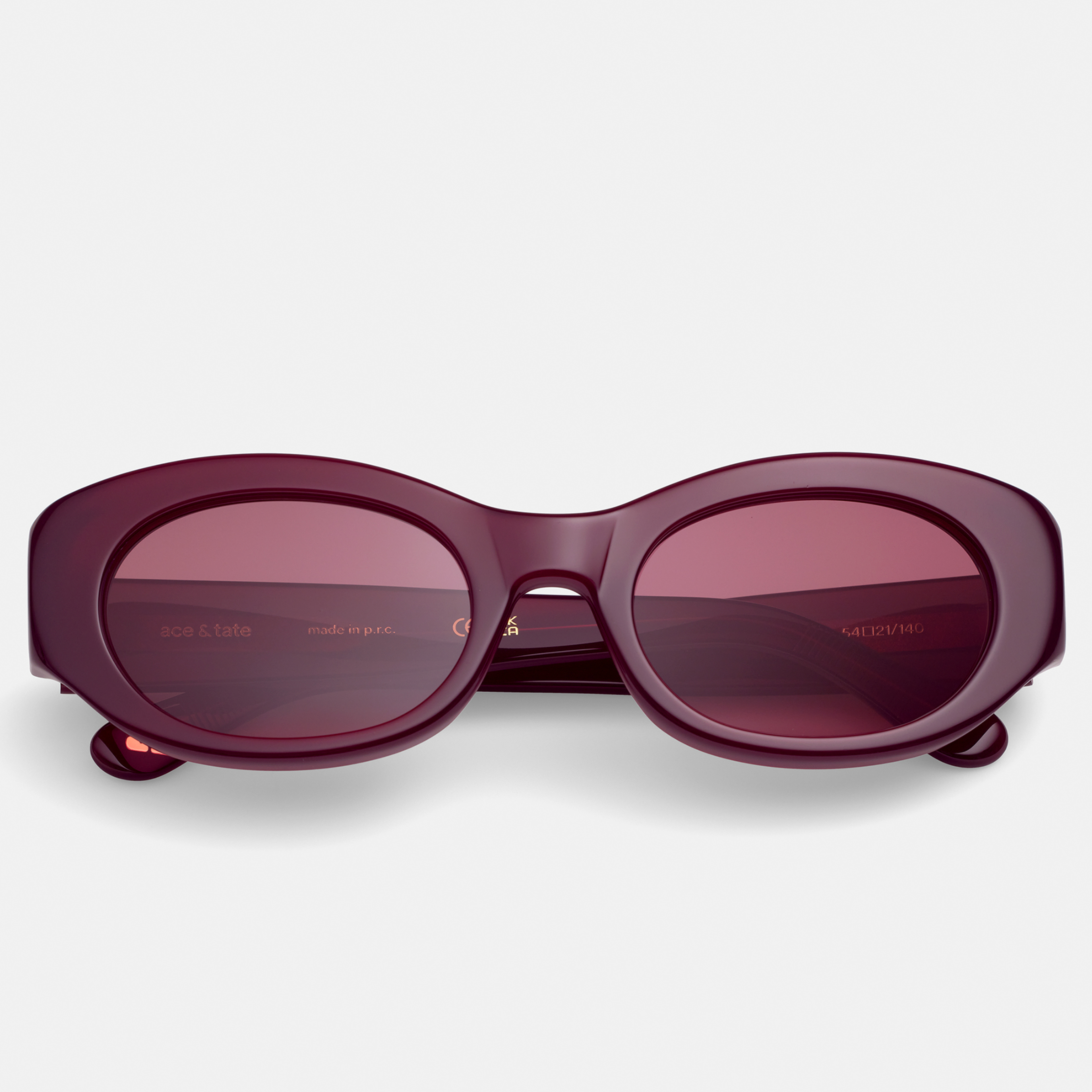 Ace & Tate Solaires | oval Renew bio-acétate in Rouge
