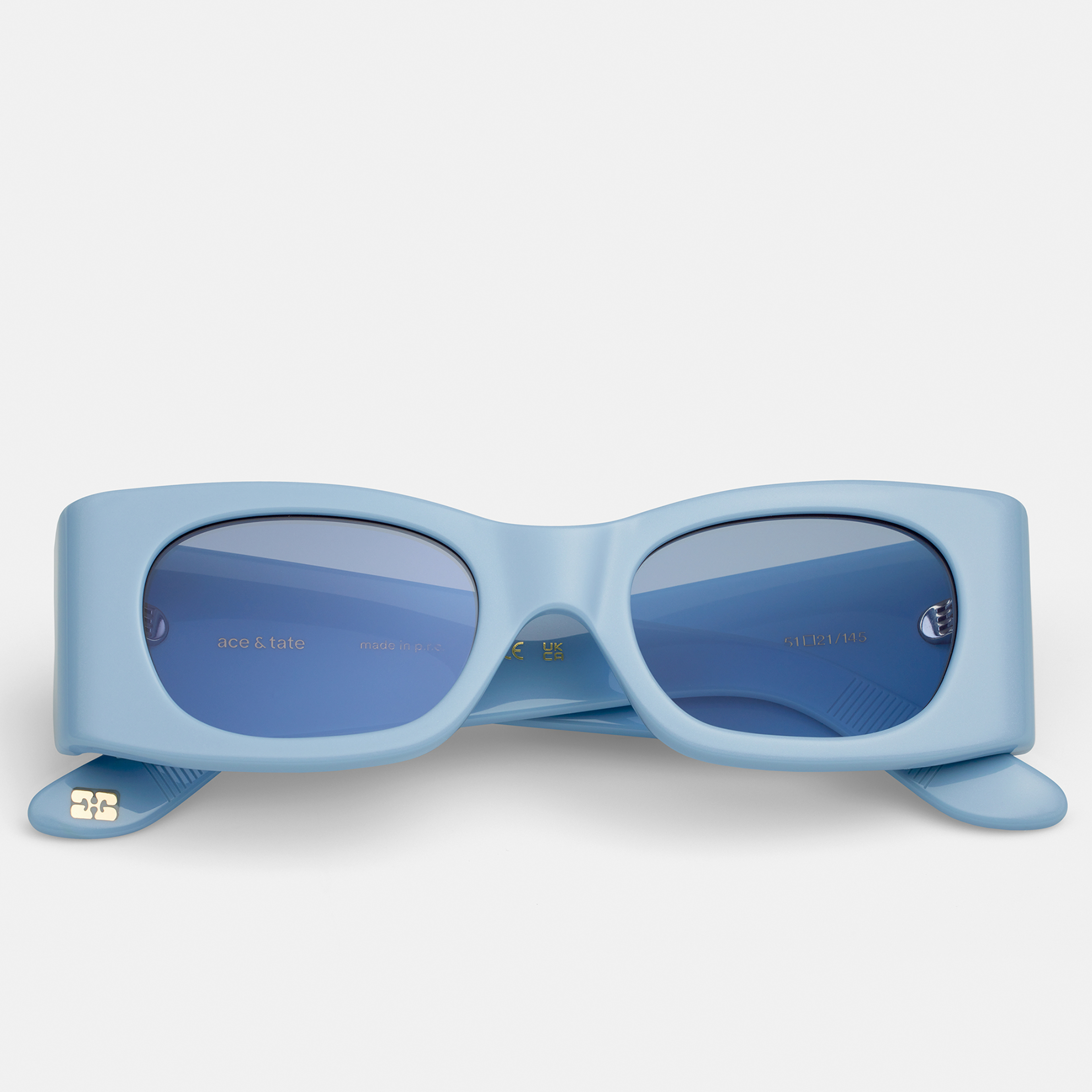 Ace & Tate Sonnenbrillen | Rechteckig Recycelt in Blau