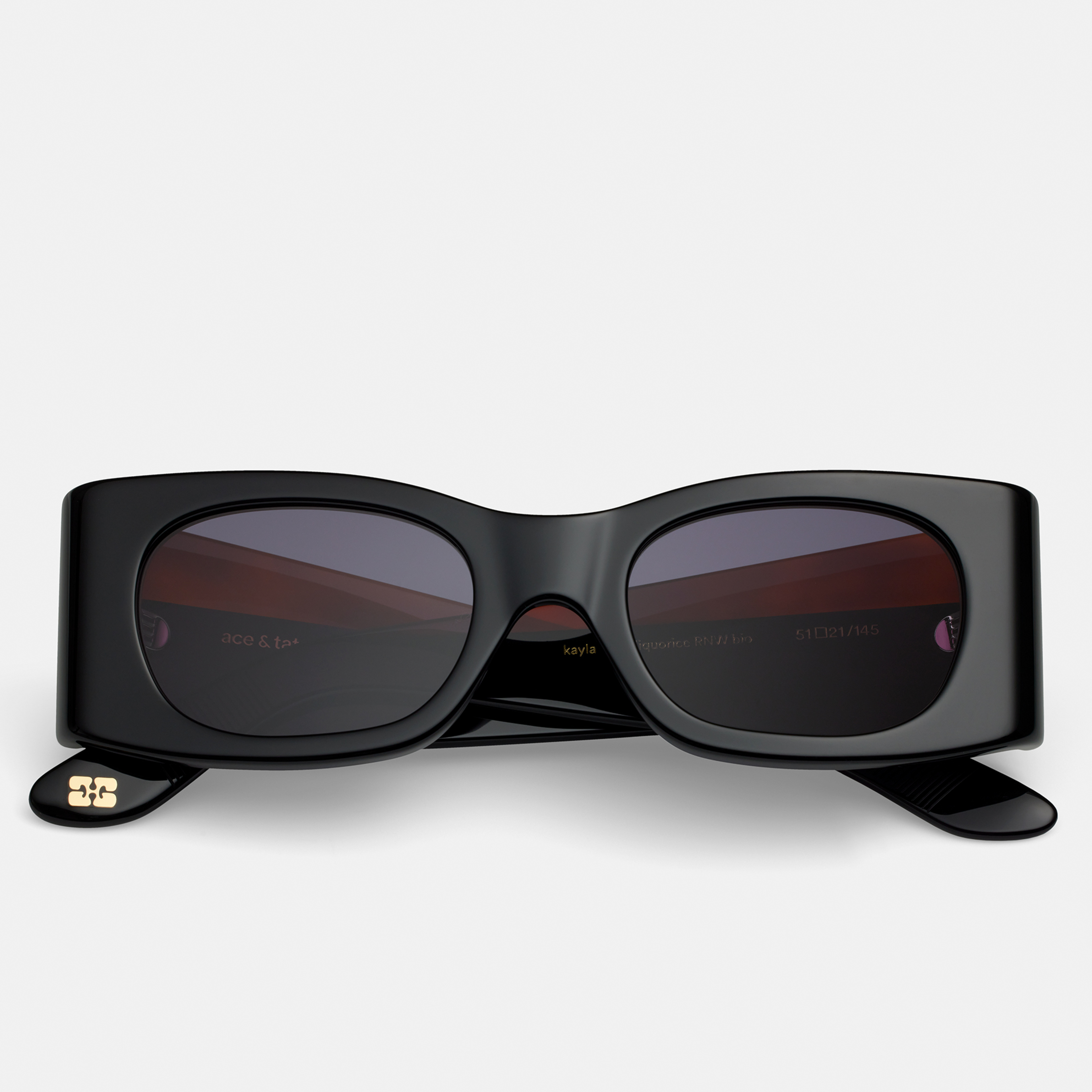 Ace & Tate Gafas de sol | rectangulares Renew acetato bío in Negro
