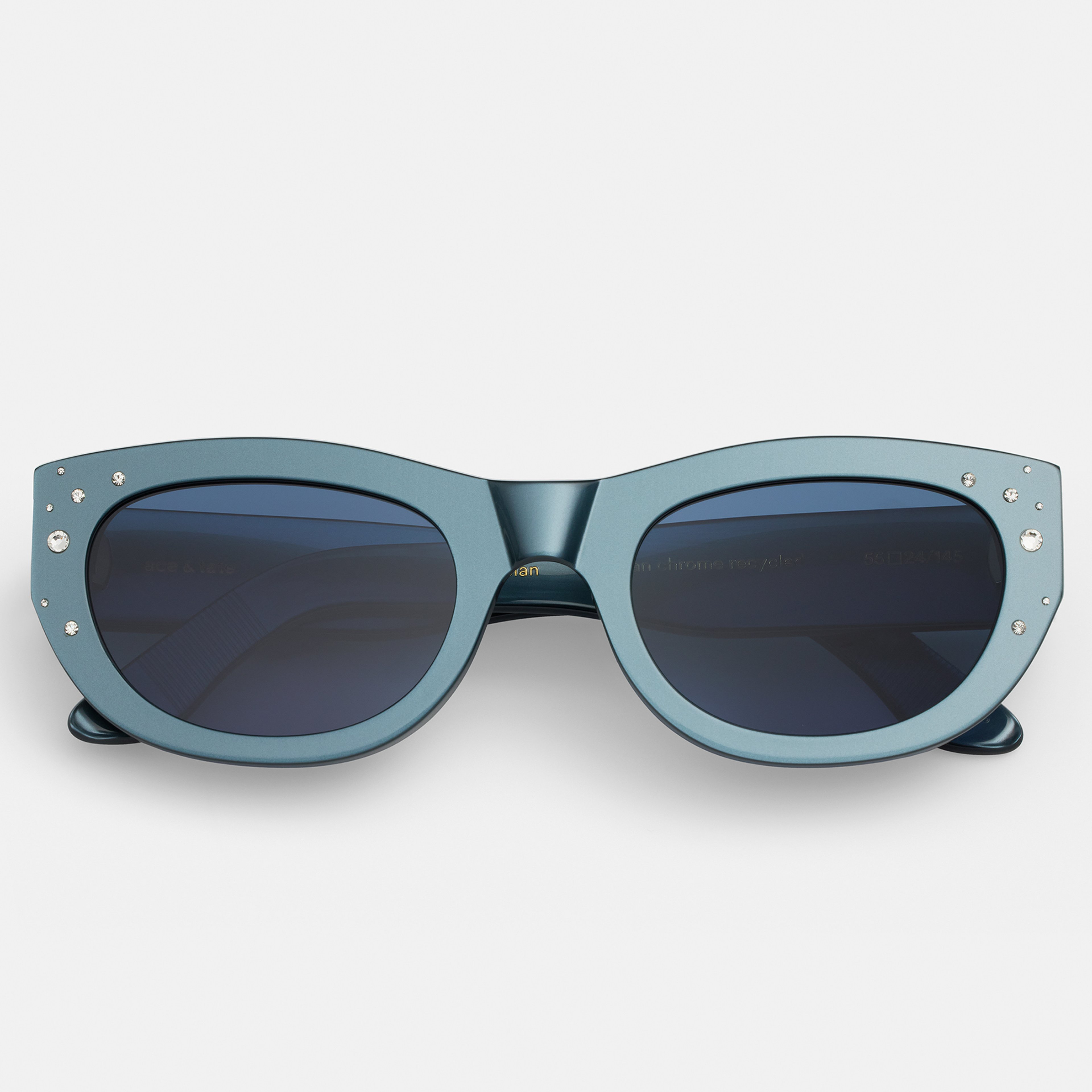 Ace & Tate Sunglasses | oval Recycled in Blue