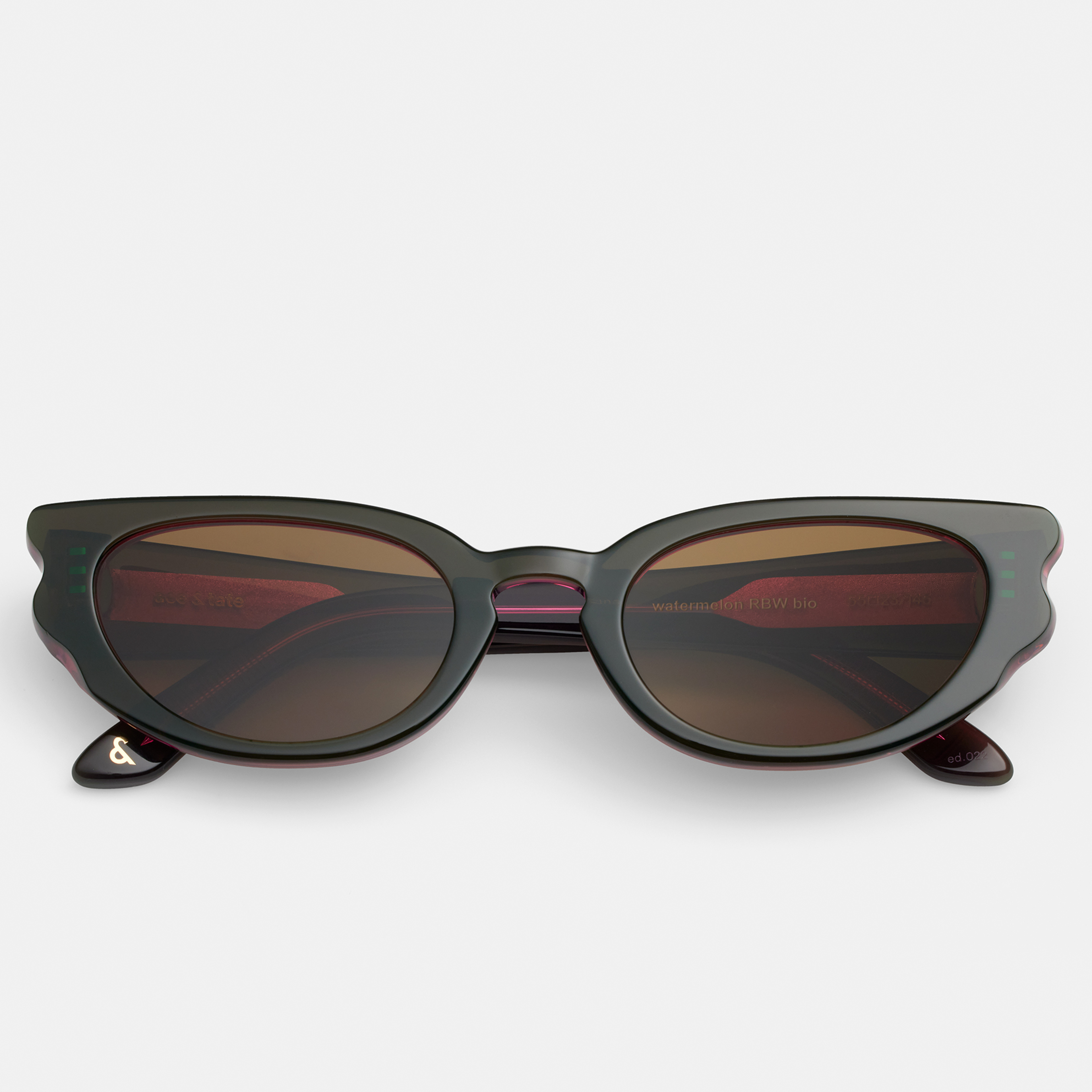 Ace & Tate Sunglasses | oval Renew bio acetate in Green, Pink