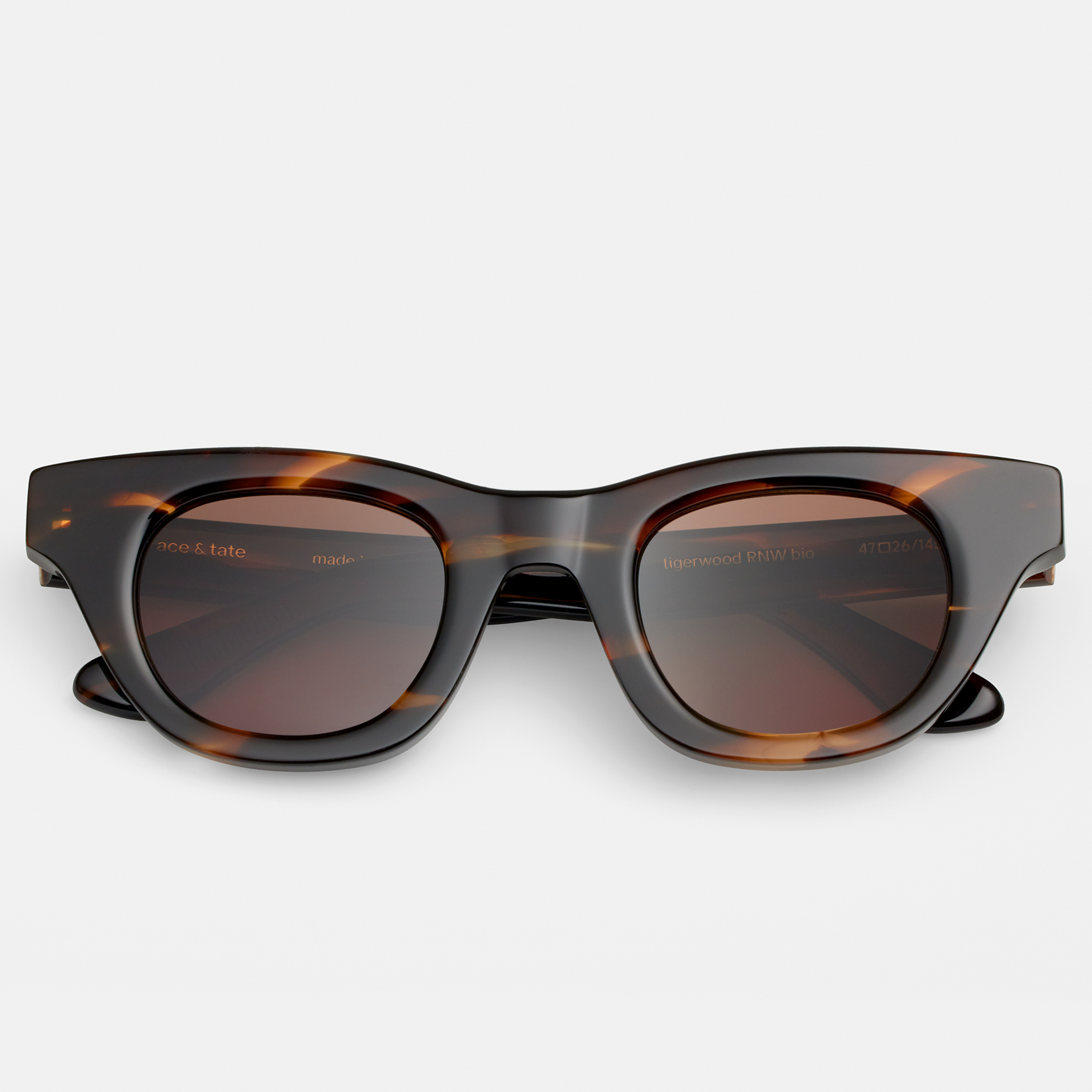 Ace & Tate Sunglasses | Round Renew bio acetate in brown,, Orange