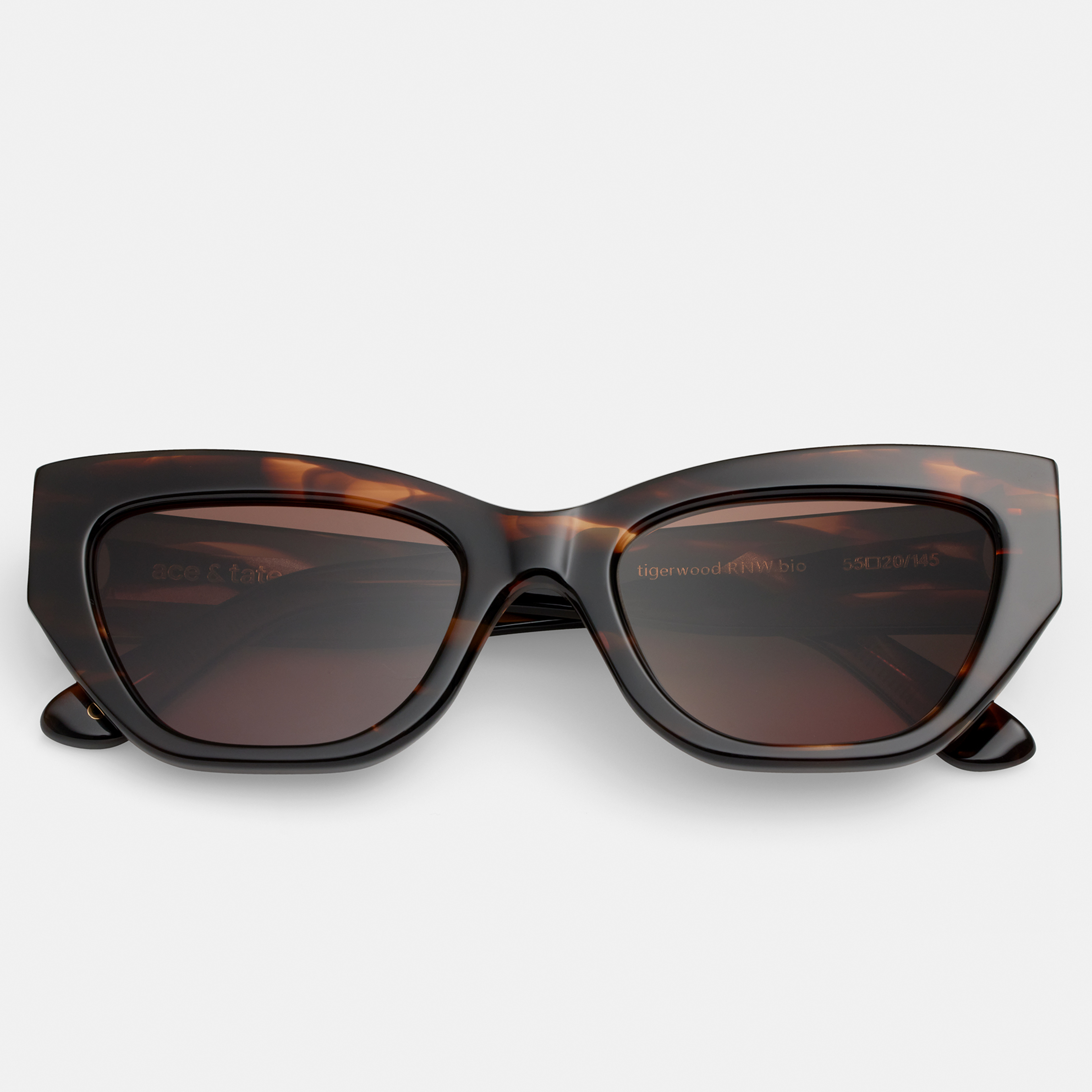 Ace & Tate Sunglasses | rectangle Renew bio acetate in brown,, Orange
