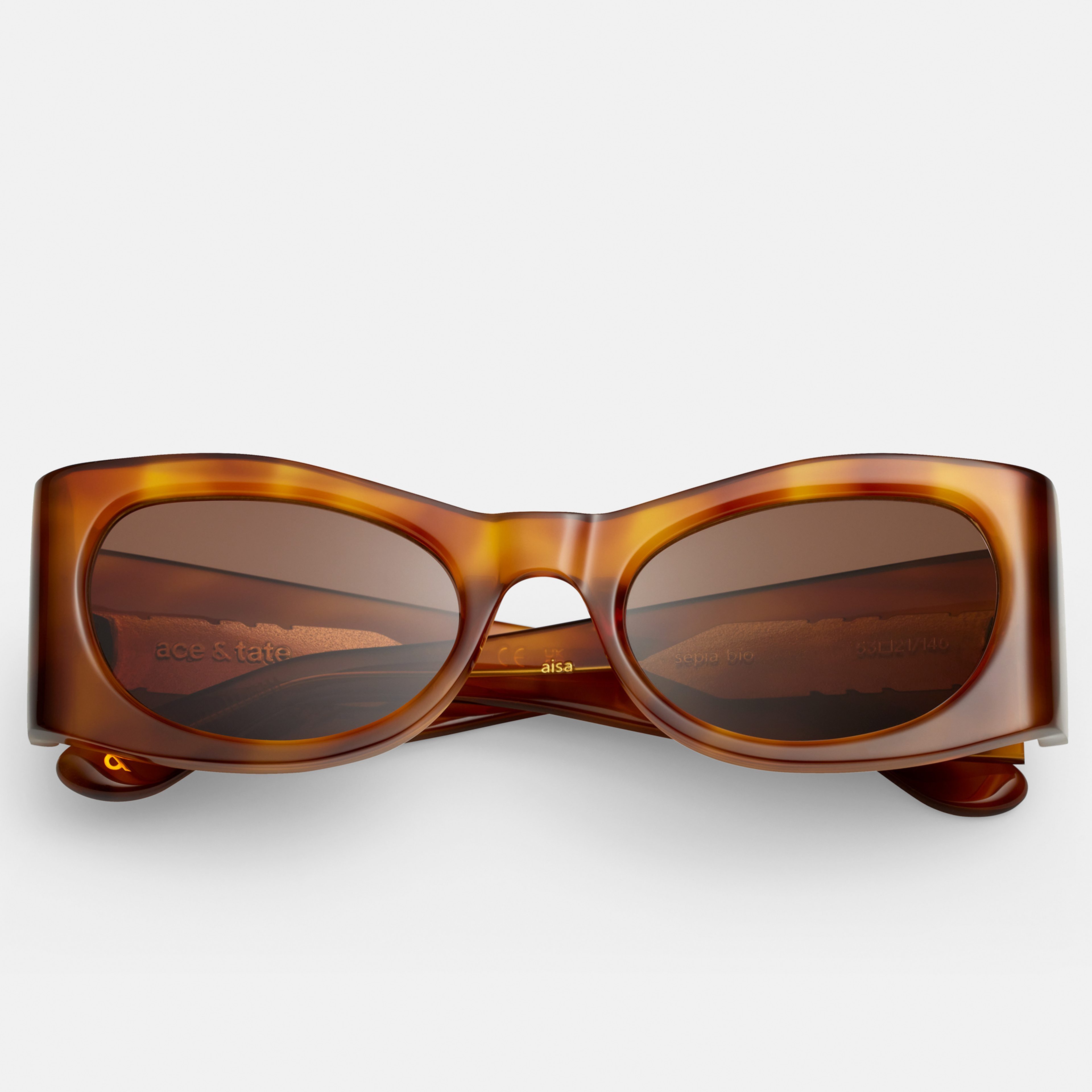 Ace & Tate Sunglasses | rectangle Bio acetate in Brown